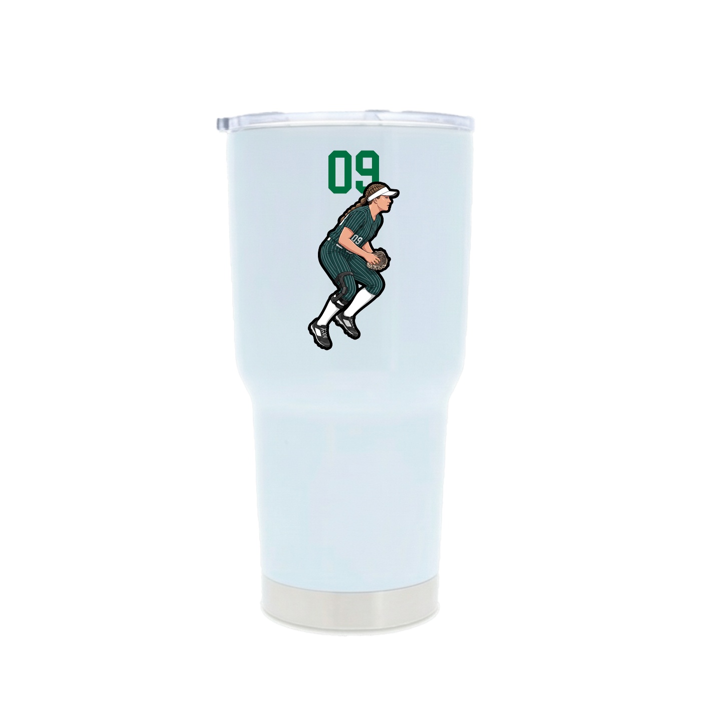 30oz Stainless Steel Tumbler — Number Top in White