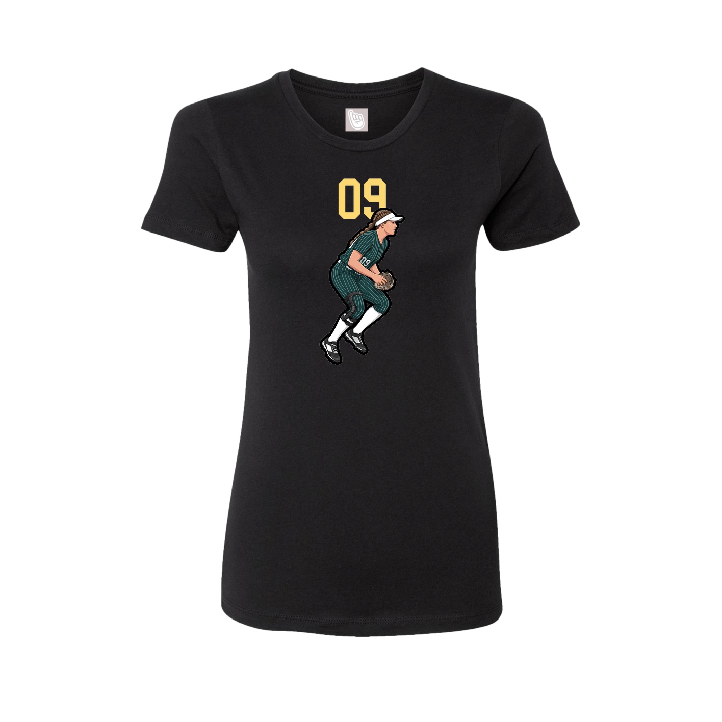 Fitted Women's Tee — Number Top in Black
