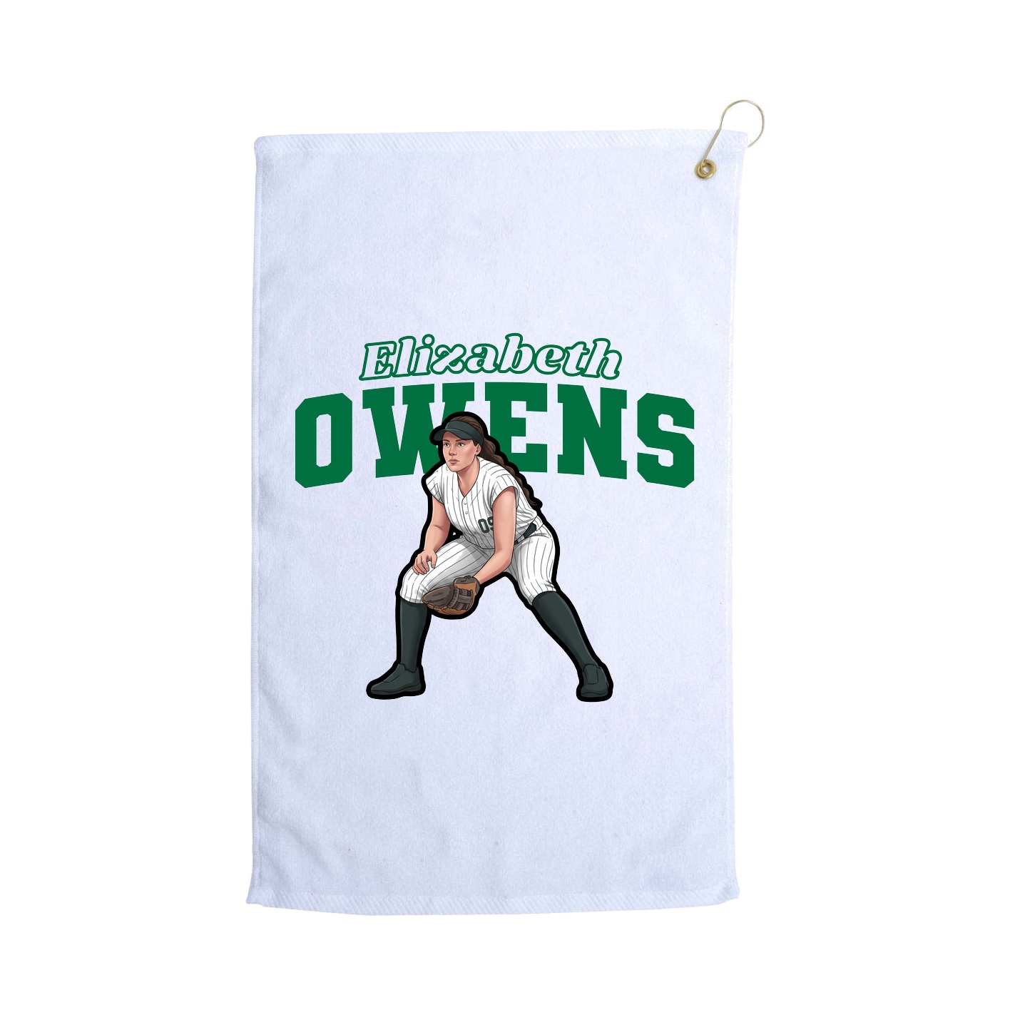 Golf Towel — Name Arch in White