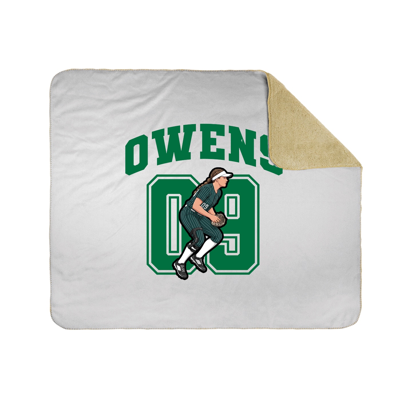Throw Blanket — Number in White