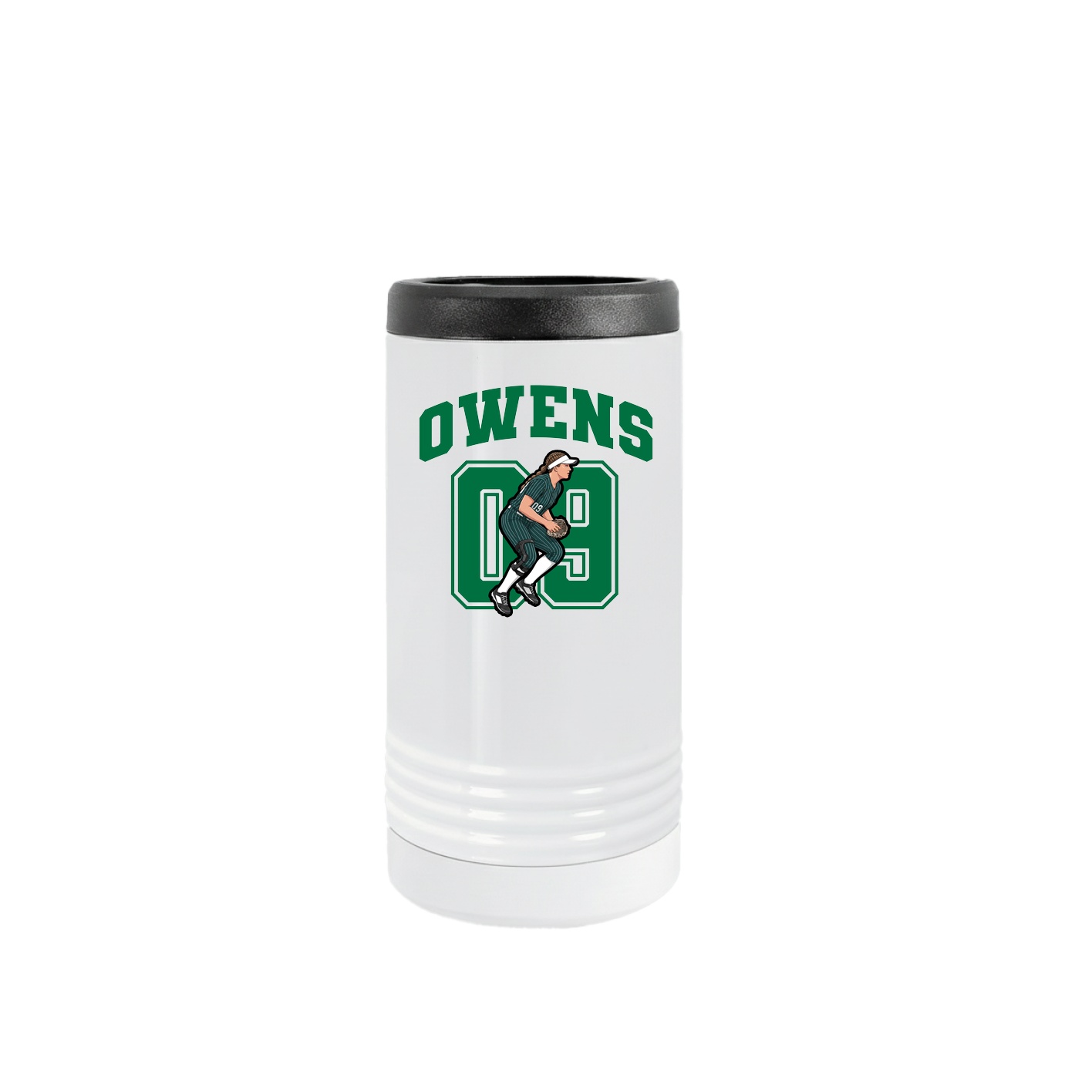 Slim Beverage Holder — Number in White