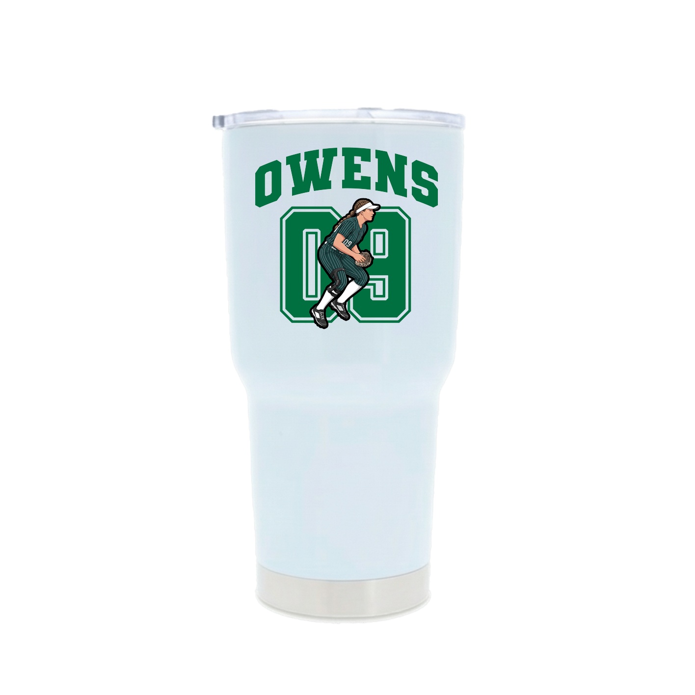30oz Stainless Steel Tumbler — Number in White