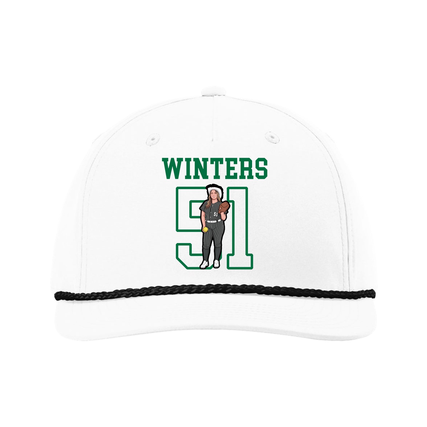 Five-Panel Classic Rope Cap — Shirsey in White