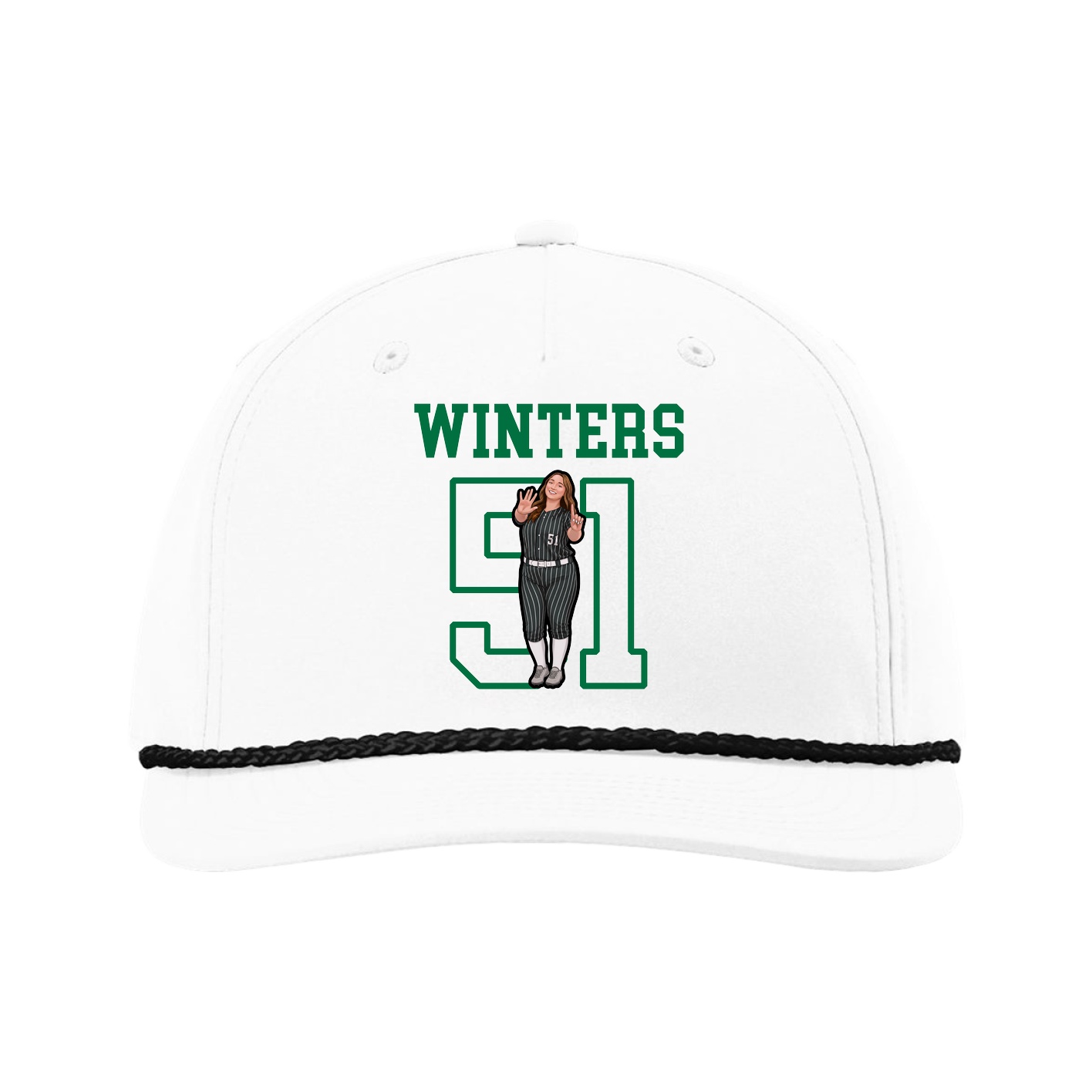 Five-Panel Classic Rope Cap — Shirsey in White