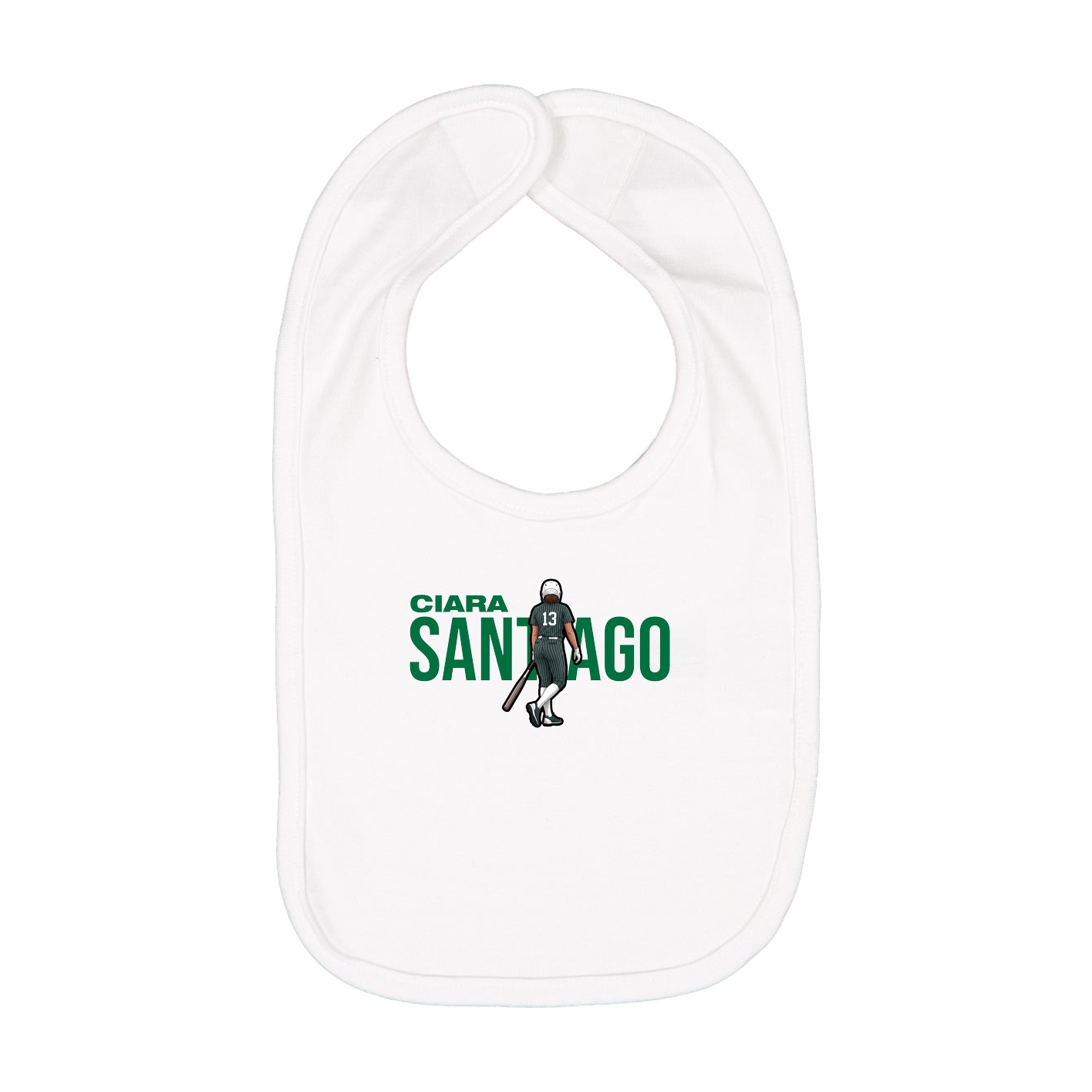 Infant Bib — Player Name in White
