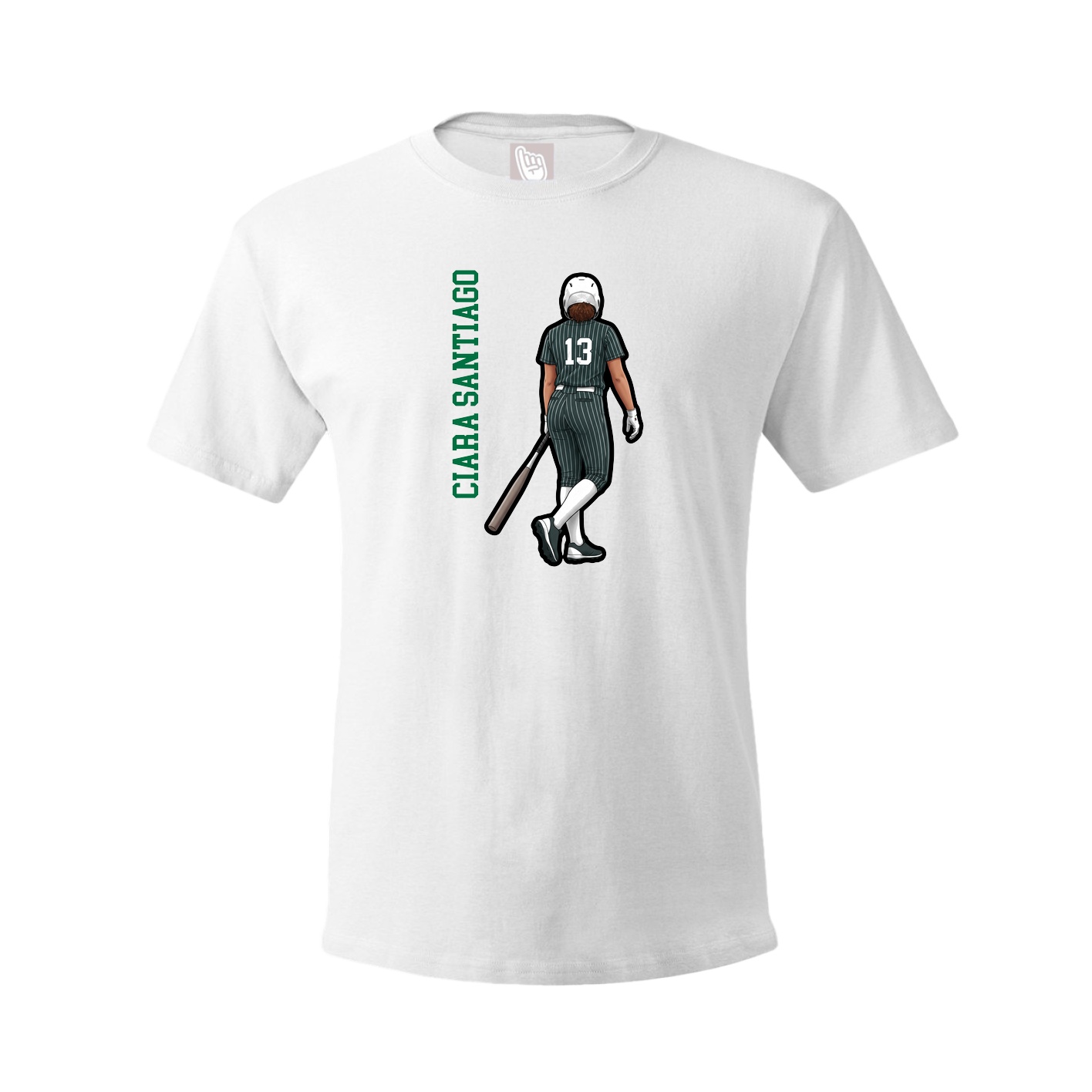 Youth Tee — Name Vertical in White