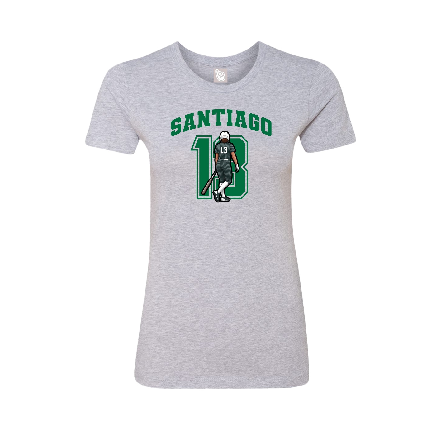 Fitted Women's Tee — Number in Grey