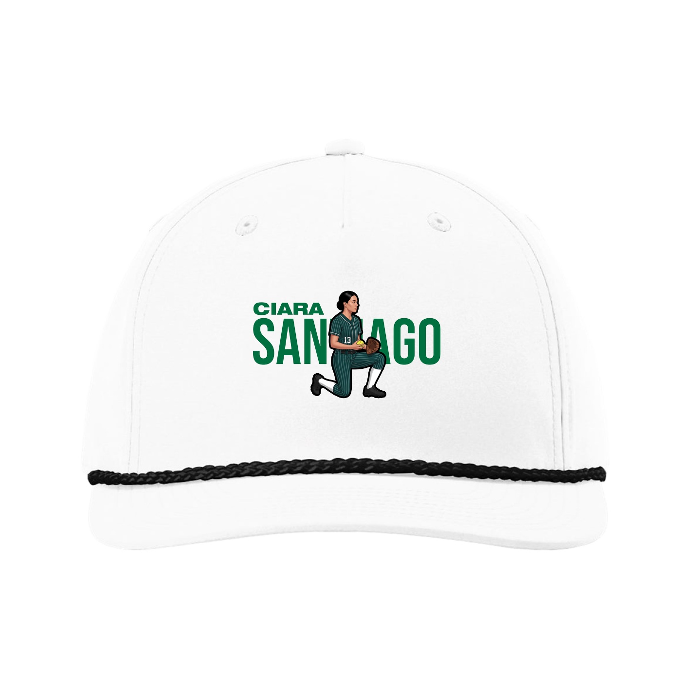 Five-Panel Classic Rope Cap — Player Name in White