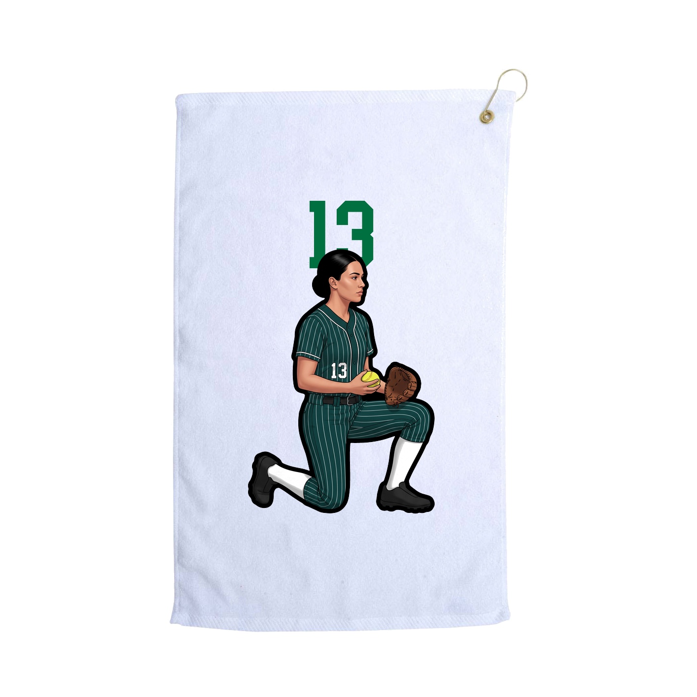 Golf Towel — Number Top in White