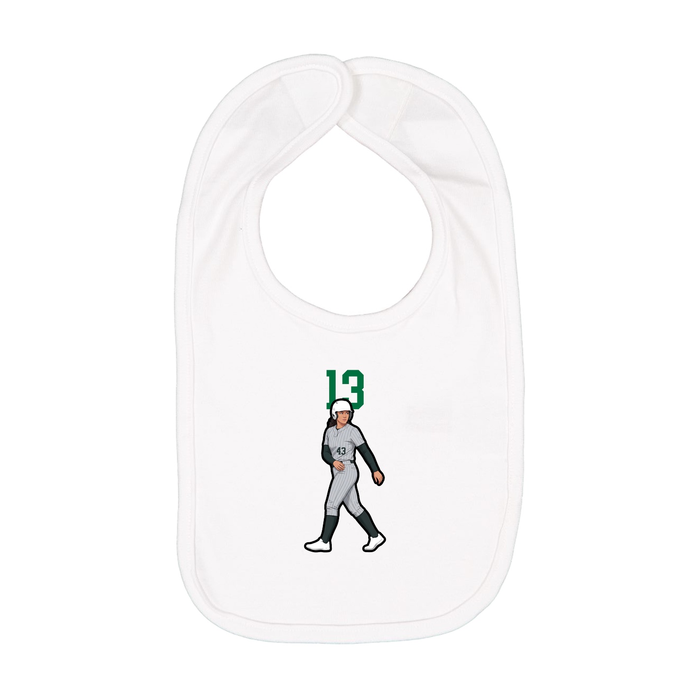 Infant Bib — Number Top in White