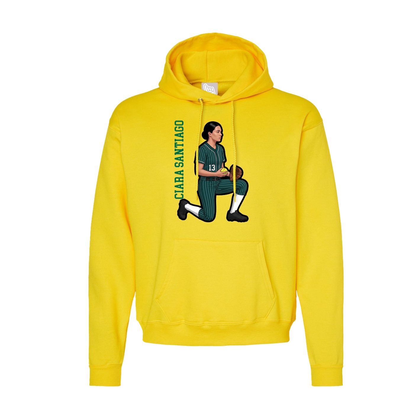 Hoodie — Name Vertical in Yellow