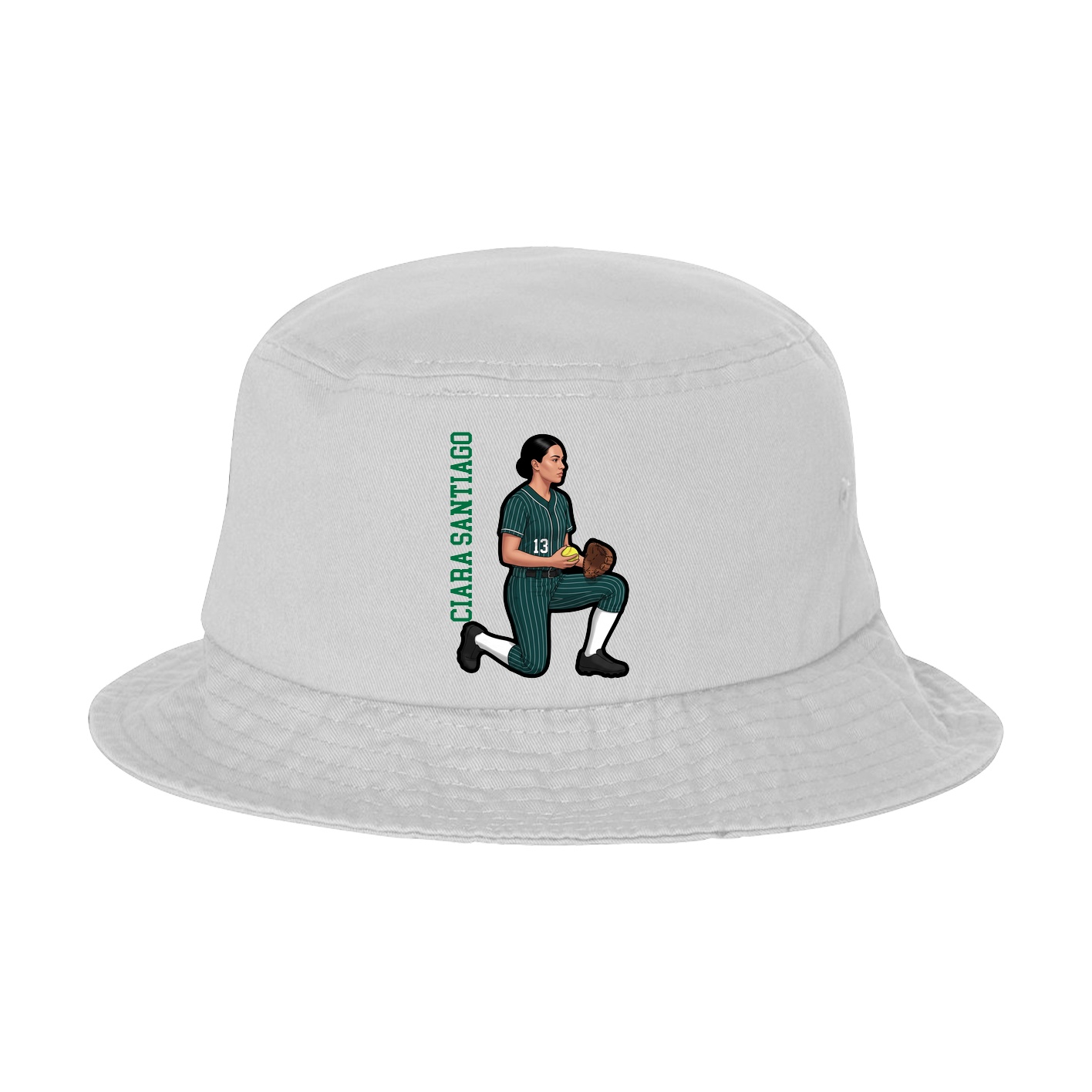 Bucket Cap — Name Vertical in White