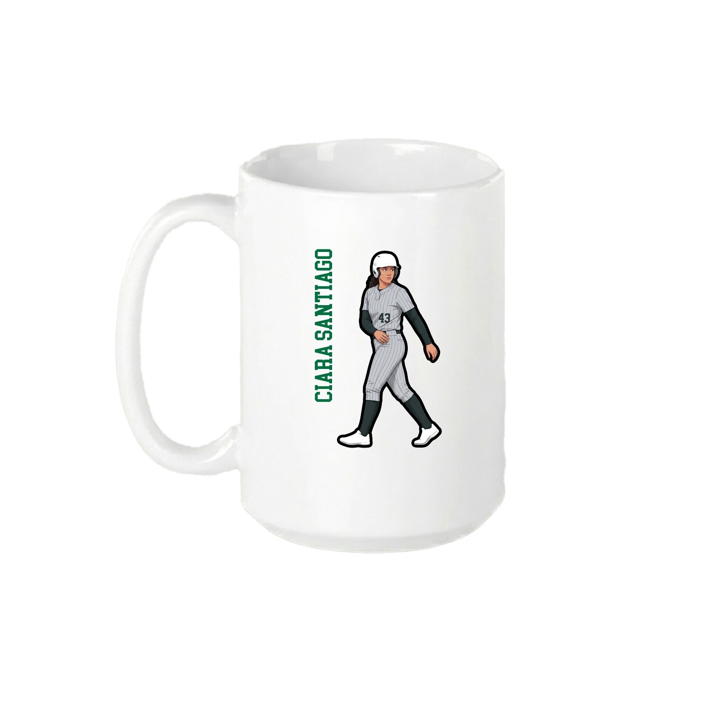 15oz Coffee Mug — Name Vertical in White