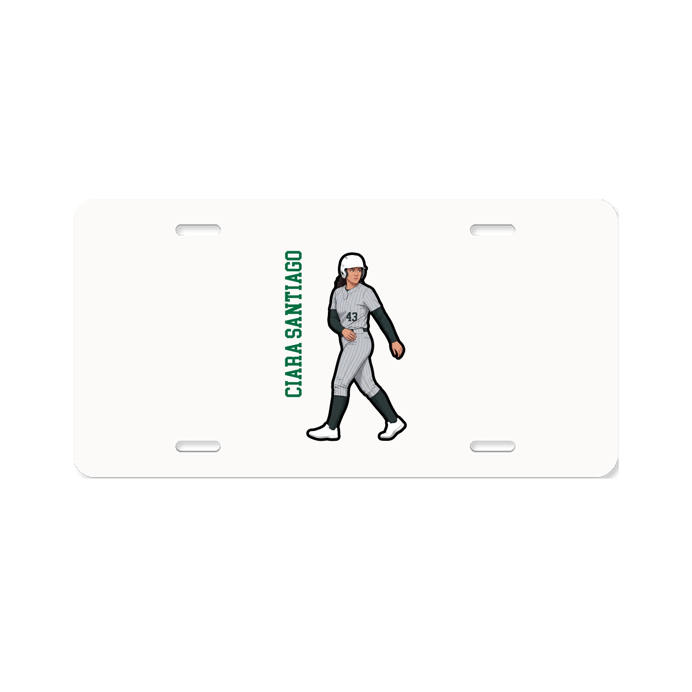License Plate — Name Vertical in Classic