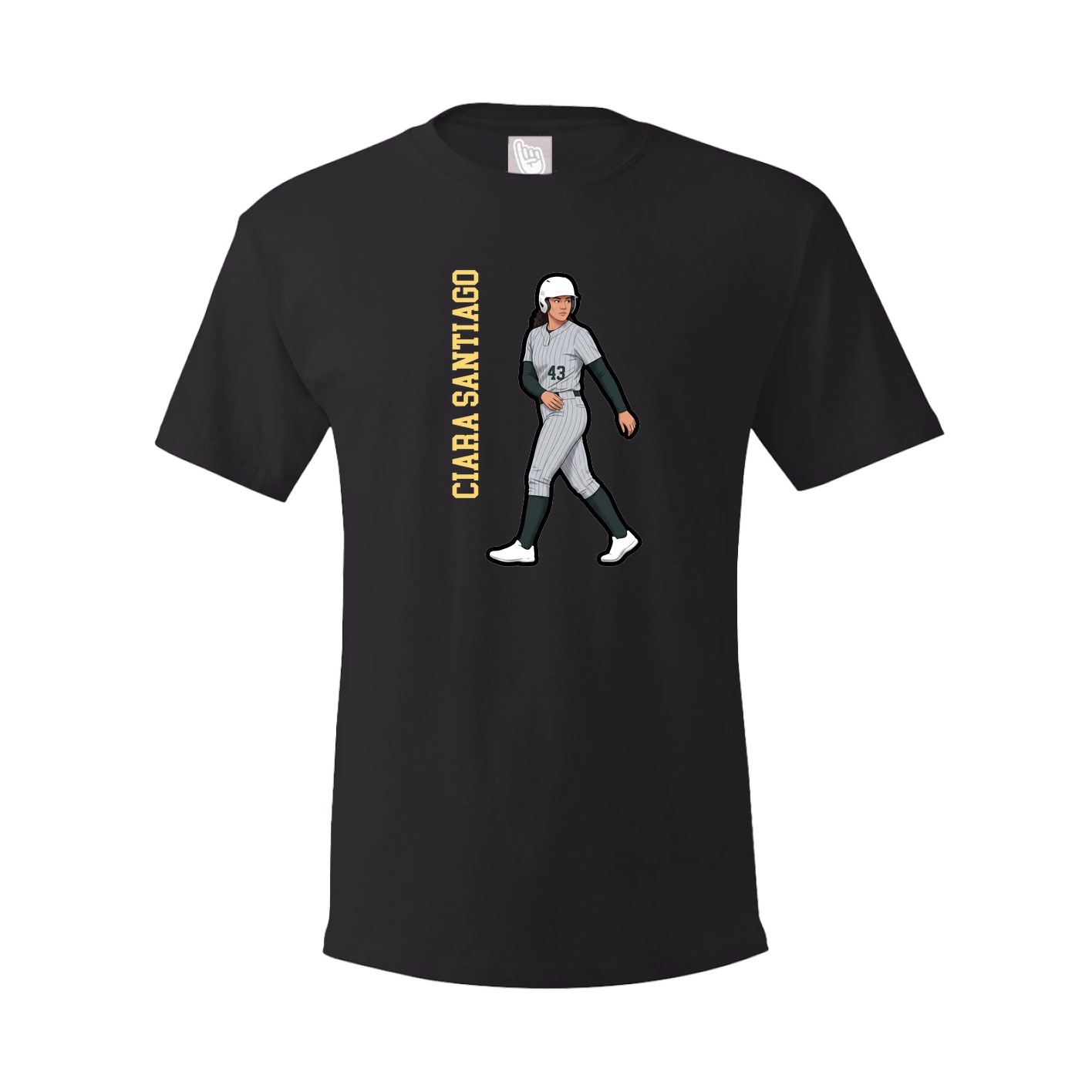 Youth Tee — Name Vertical in Black