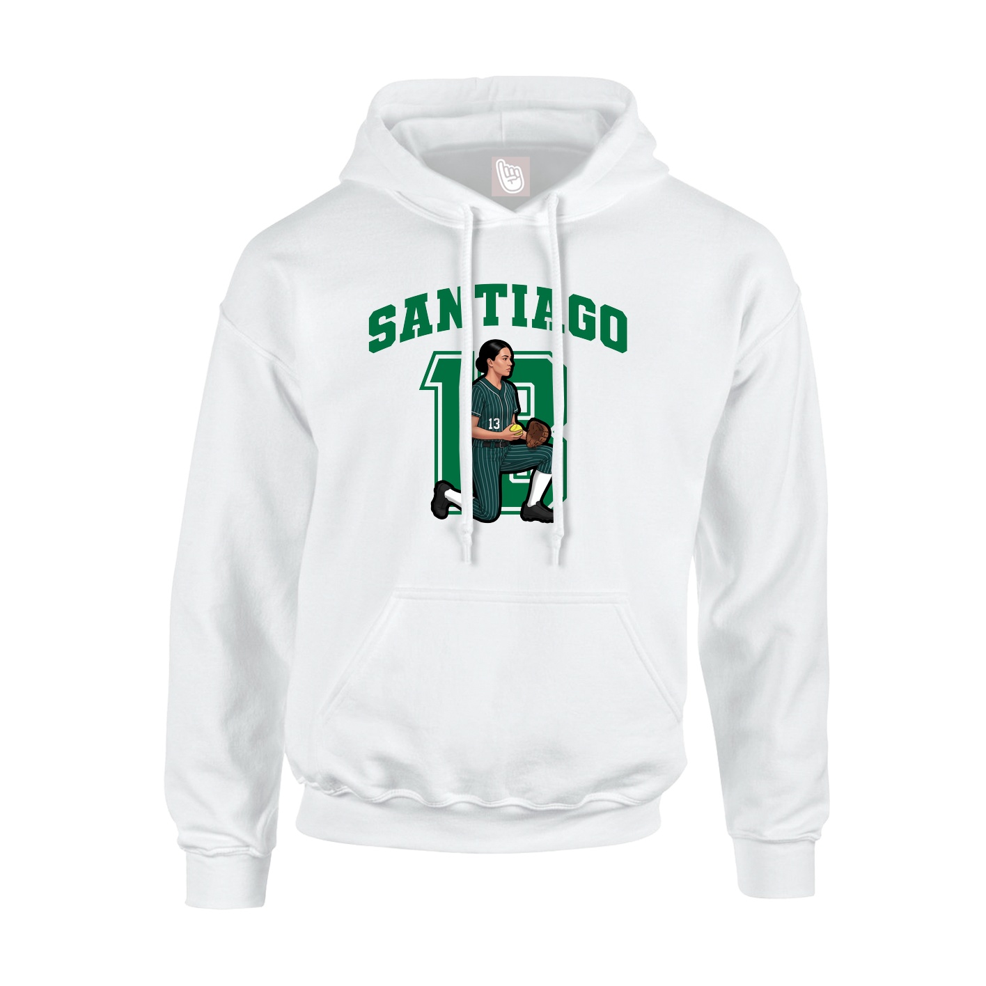 Hoodie — Number in White