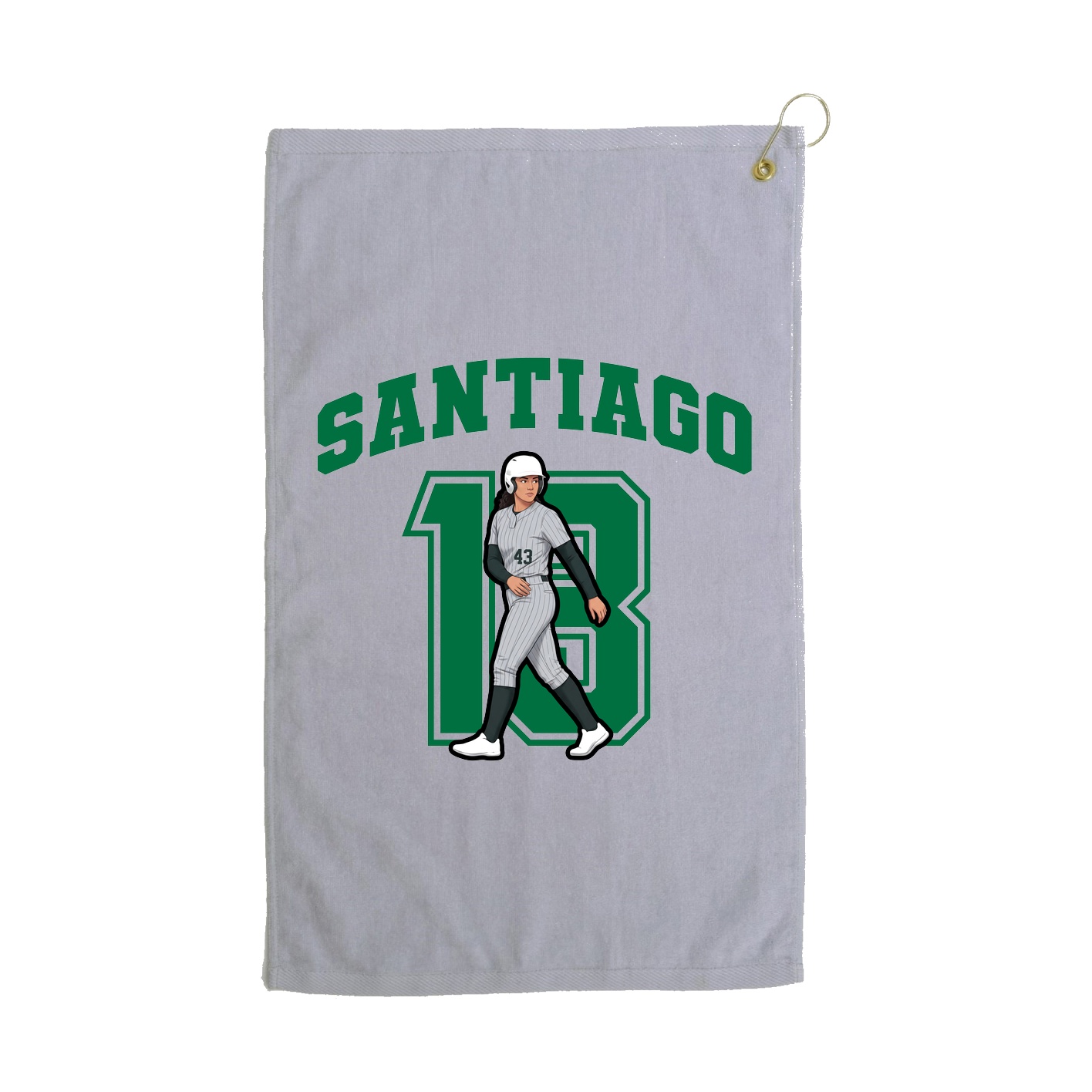 Golf Towel — Number in Grey