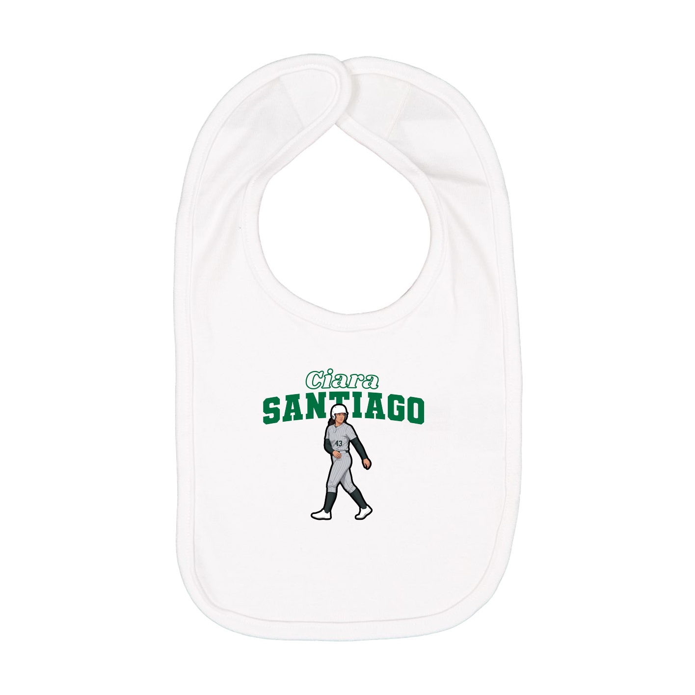 Infant Bib — Name Arch in White