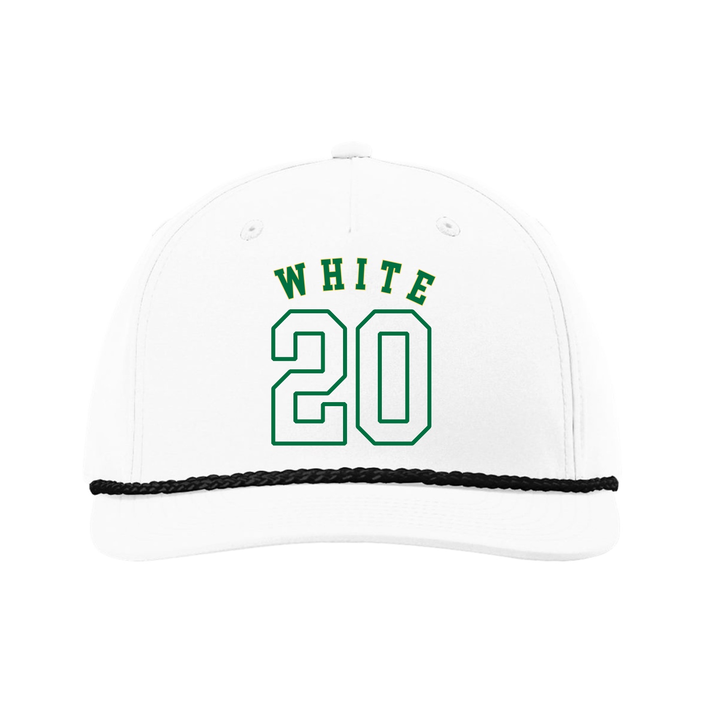 Five-Panel Classic Rope Cap — Shirsey Arch in White