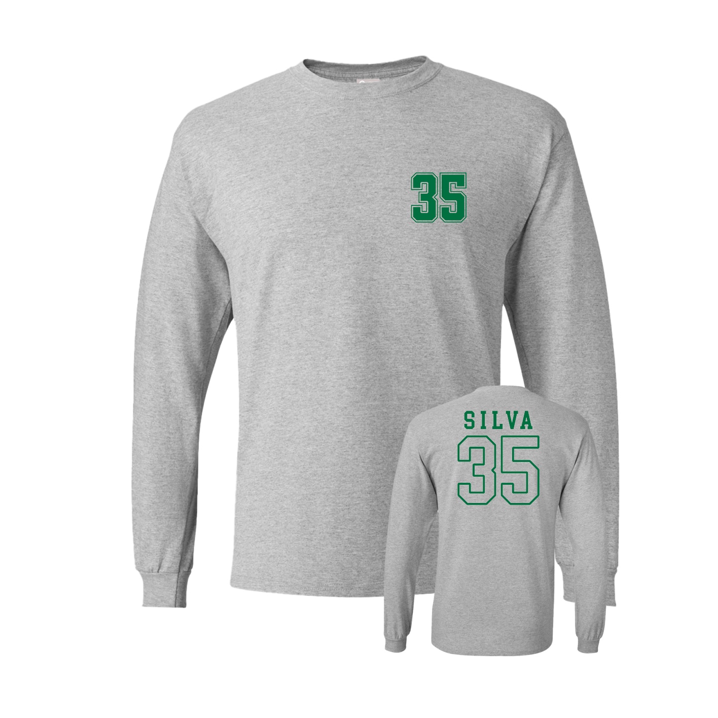 Long Sleeve Tee — Chest Back in Grey