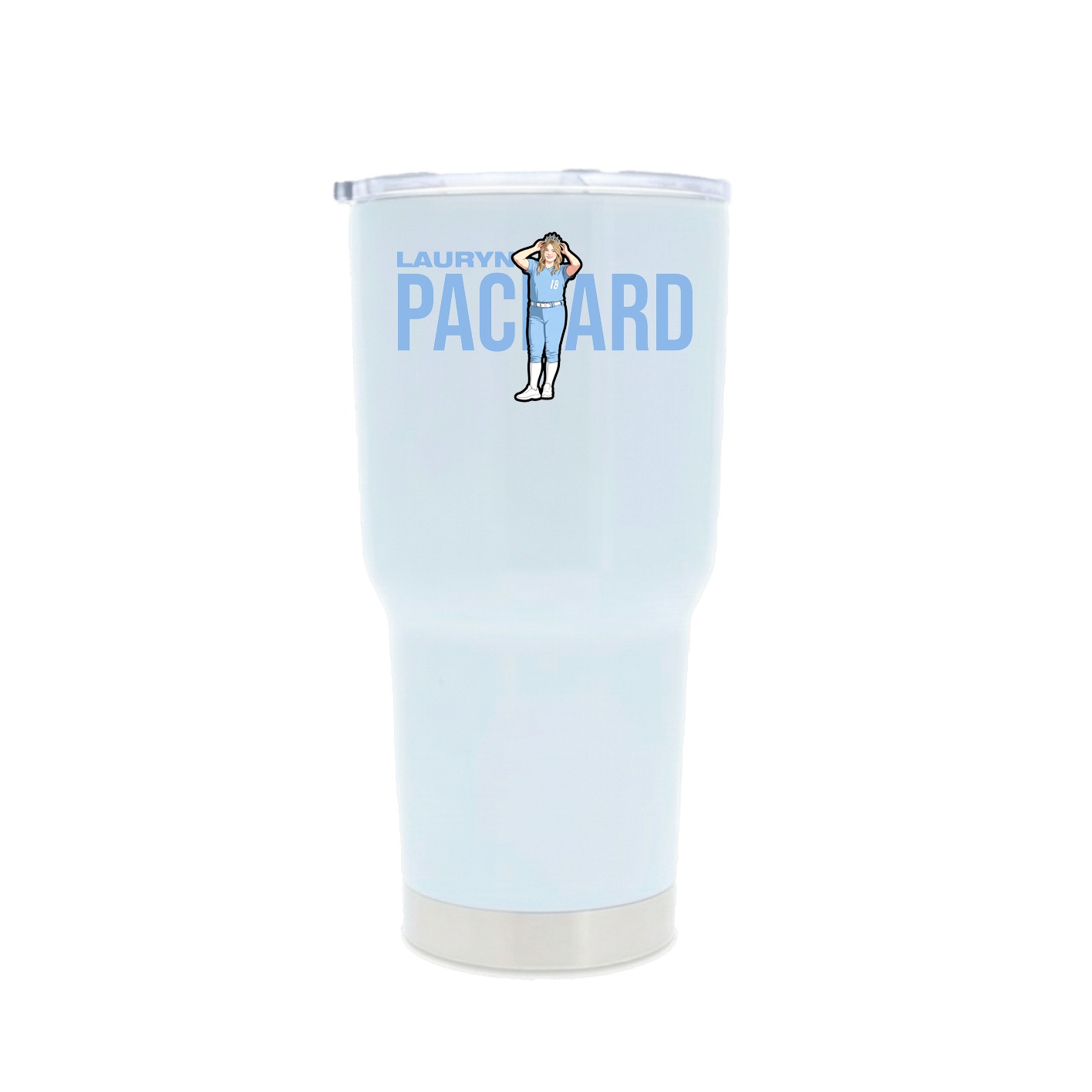 30oz Stainless Steel Tumbler — Player Name in White