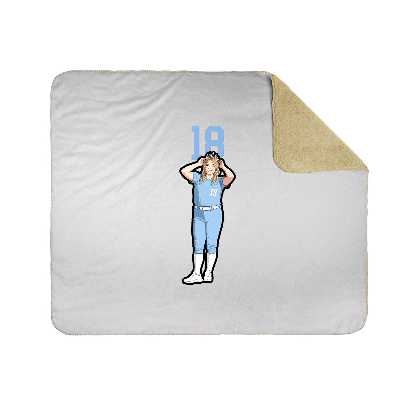 Throw Blanket — Number Top in White