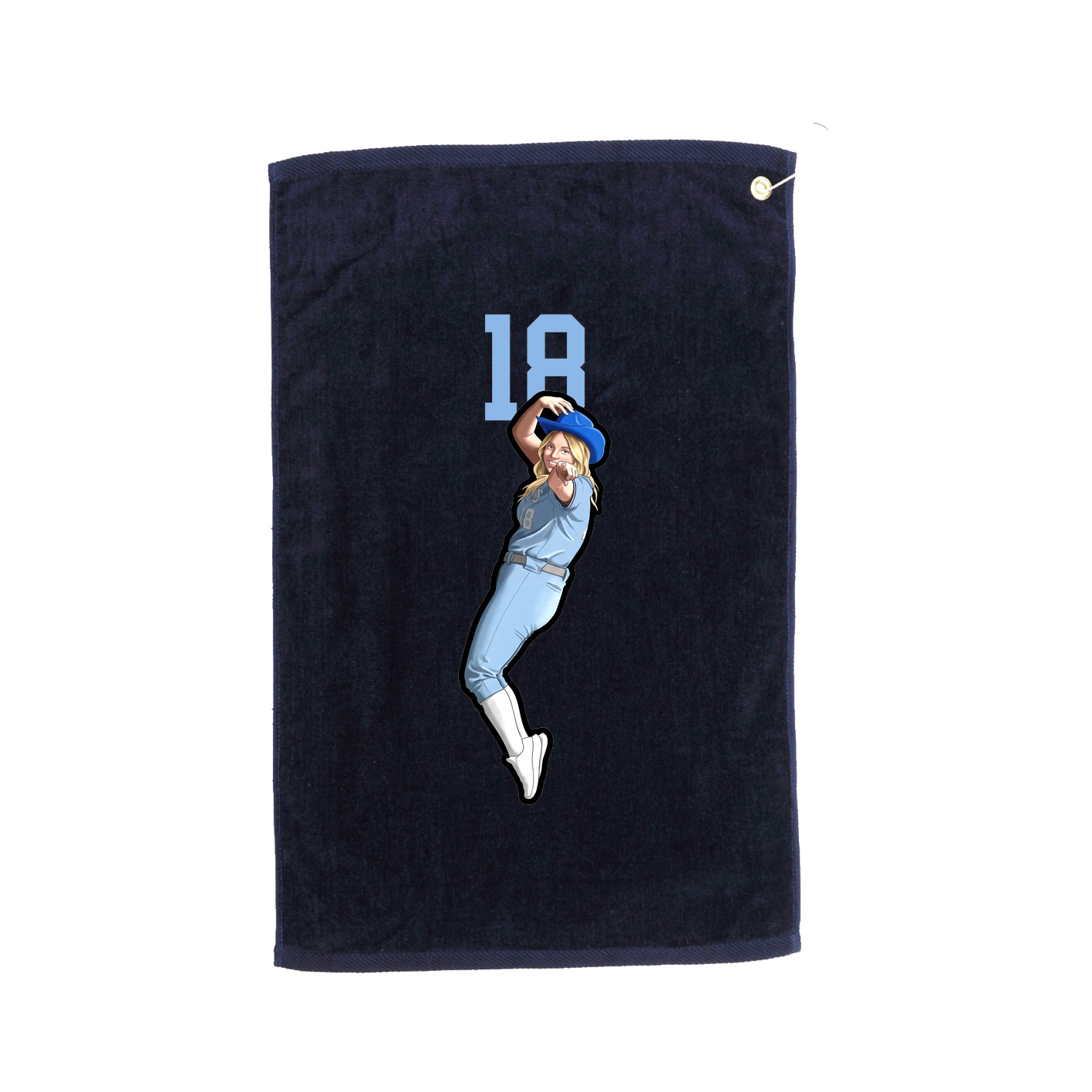 Golf Towel — Number Top in Navy