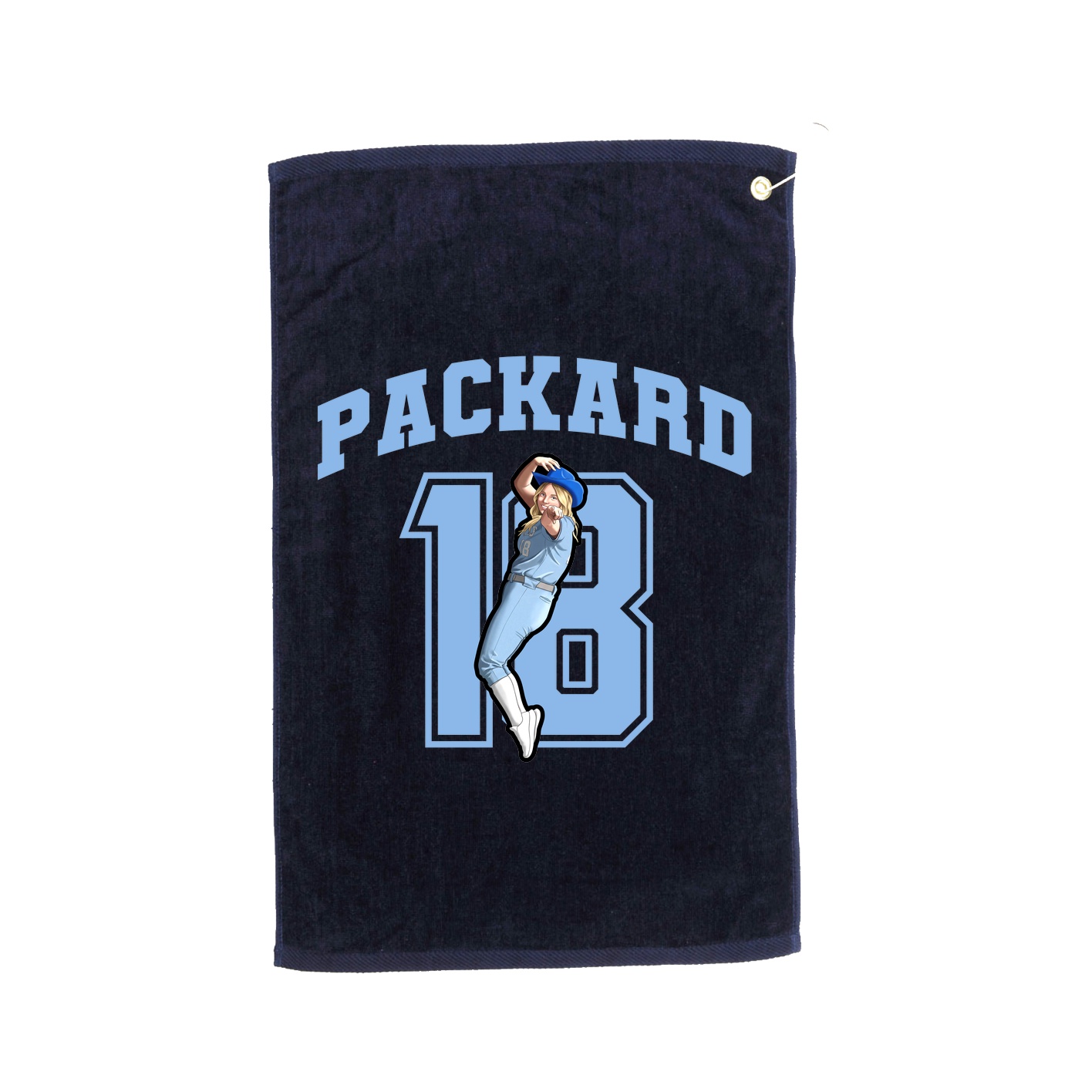 Golf Towel — Number in Navy