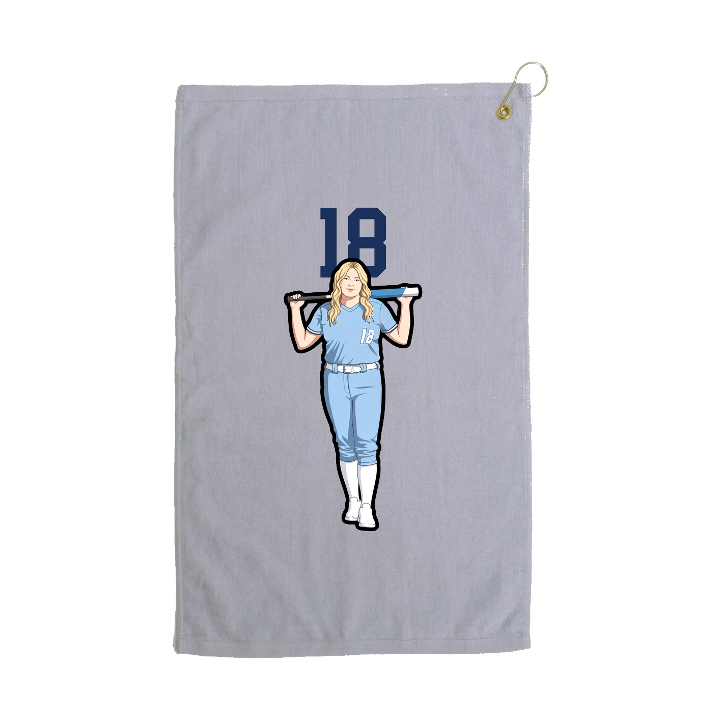 Golf Towel — Number Top in Grey