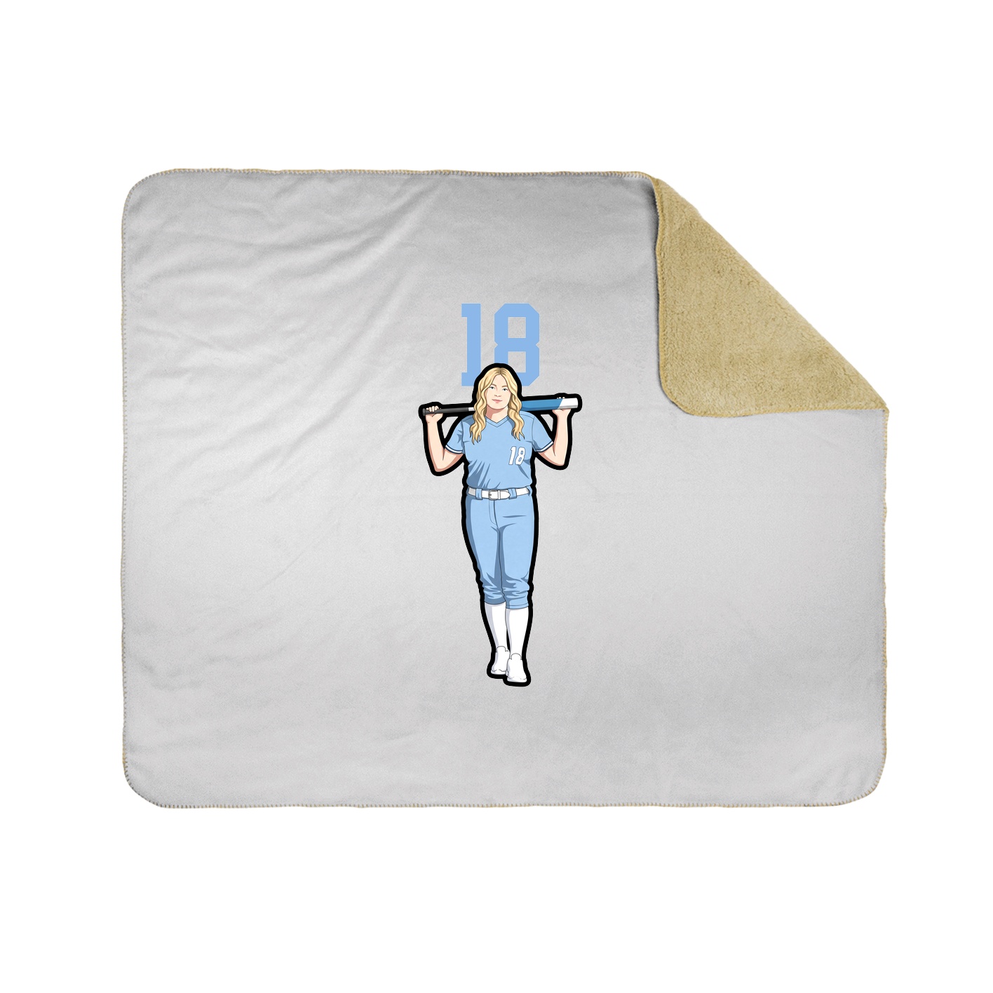 Throw Blanket — Number Top in White