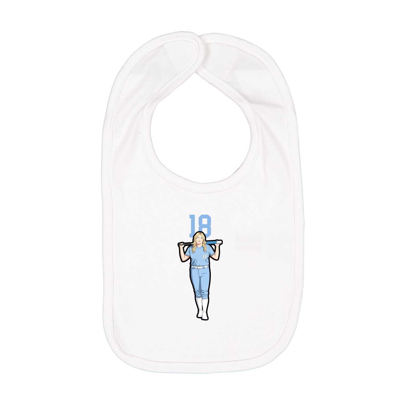Infant Bib — Number Top in White