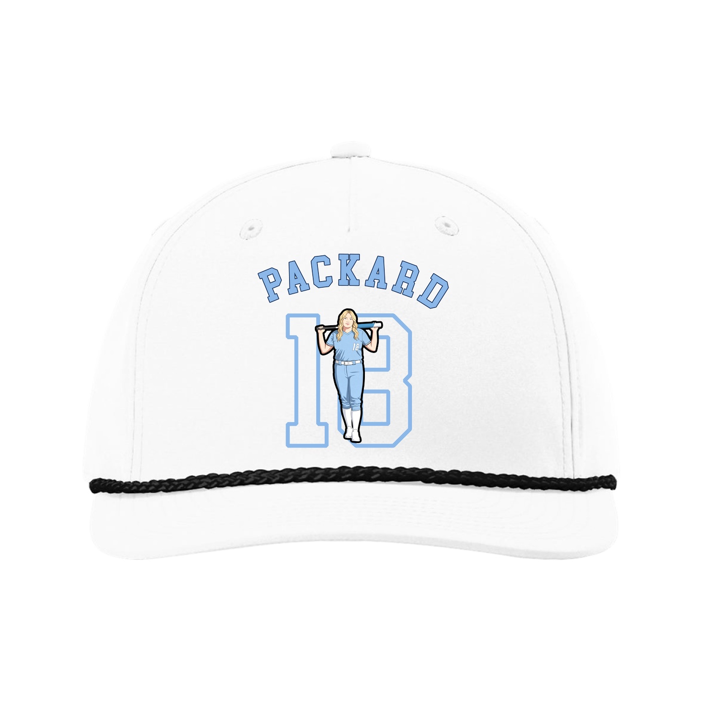 Five-Panel Classic Rope Cap — Shirsey Arch in White
