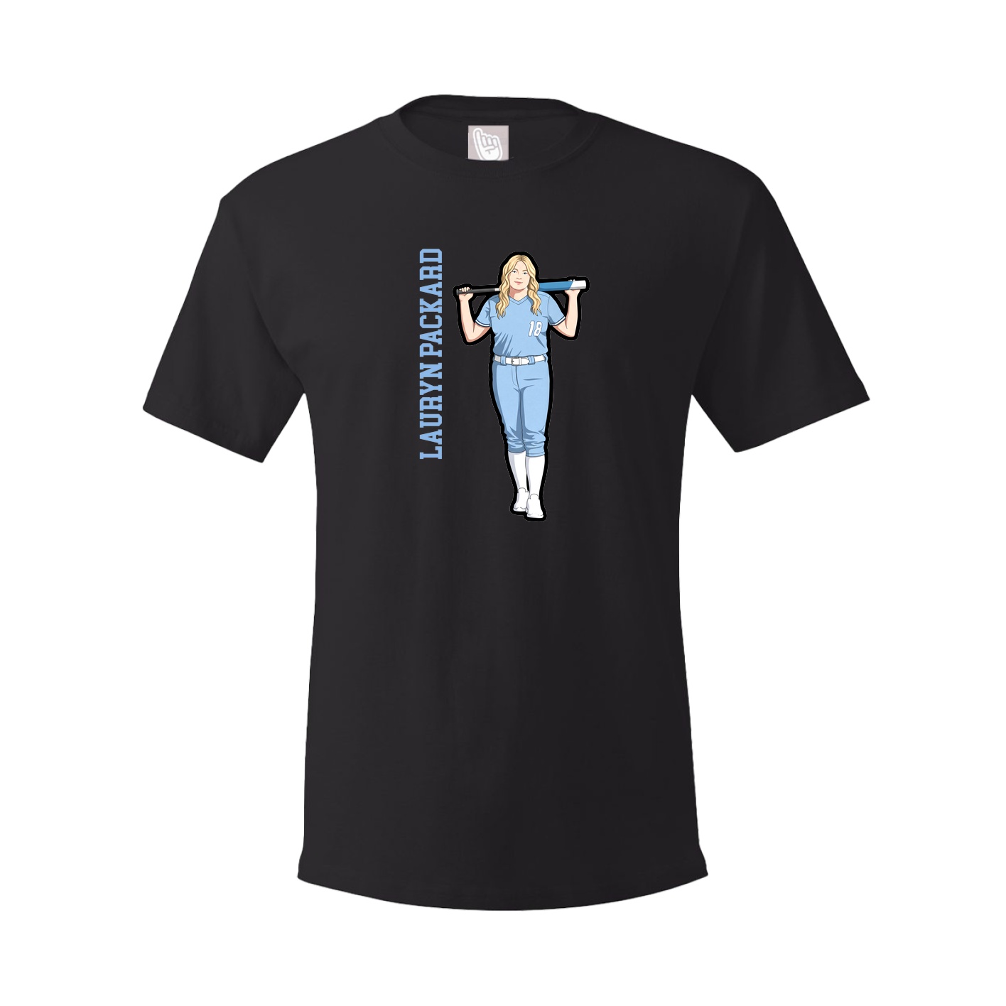 Youth Tee — Name Vertical in Black