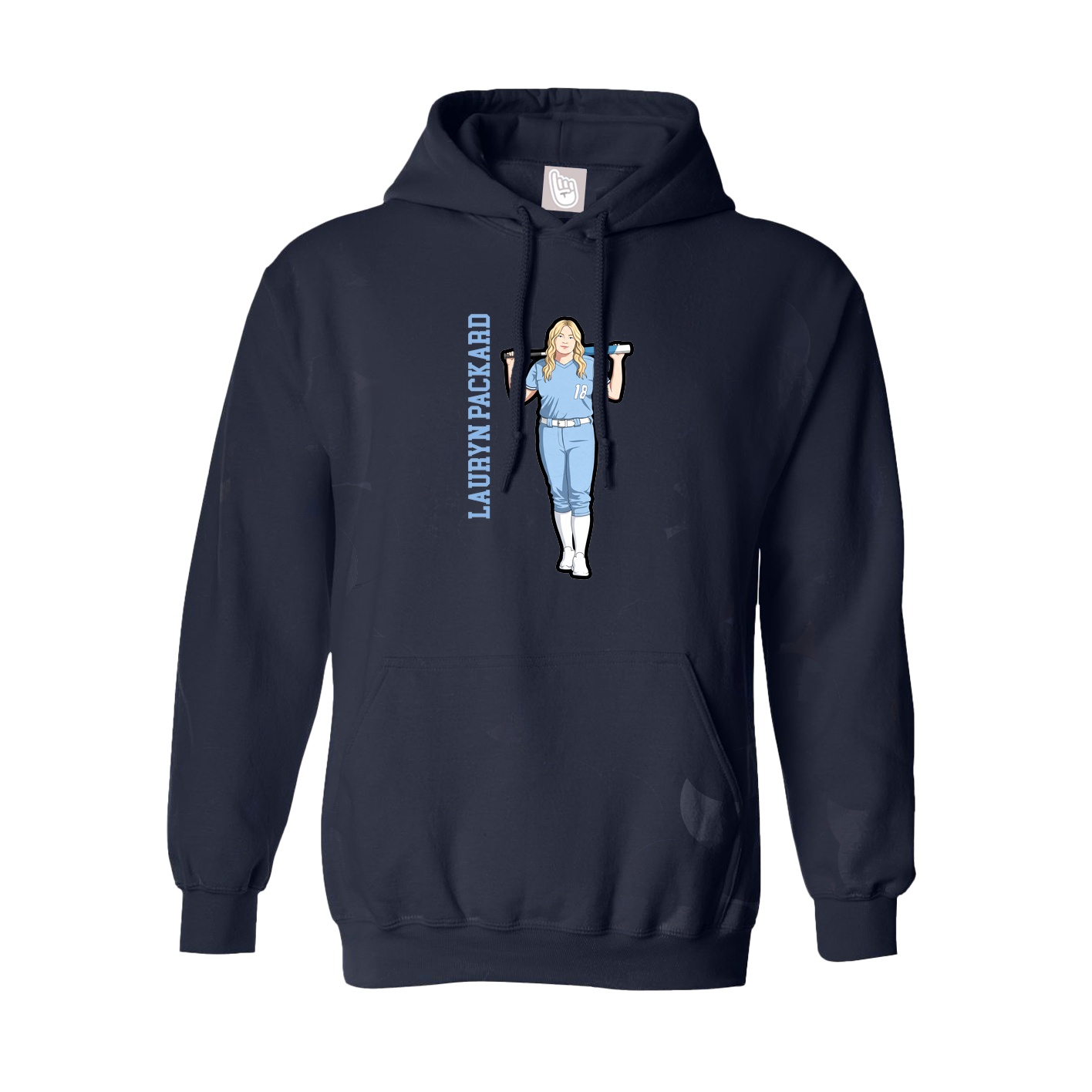 Youth Hoodie — Name Vertical in Navy