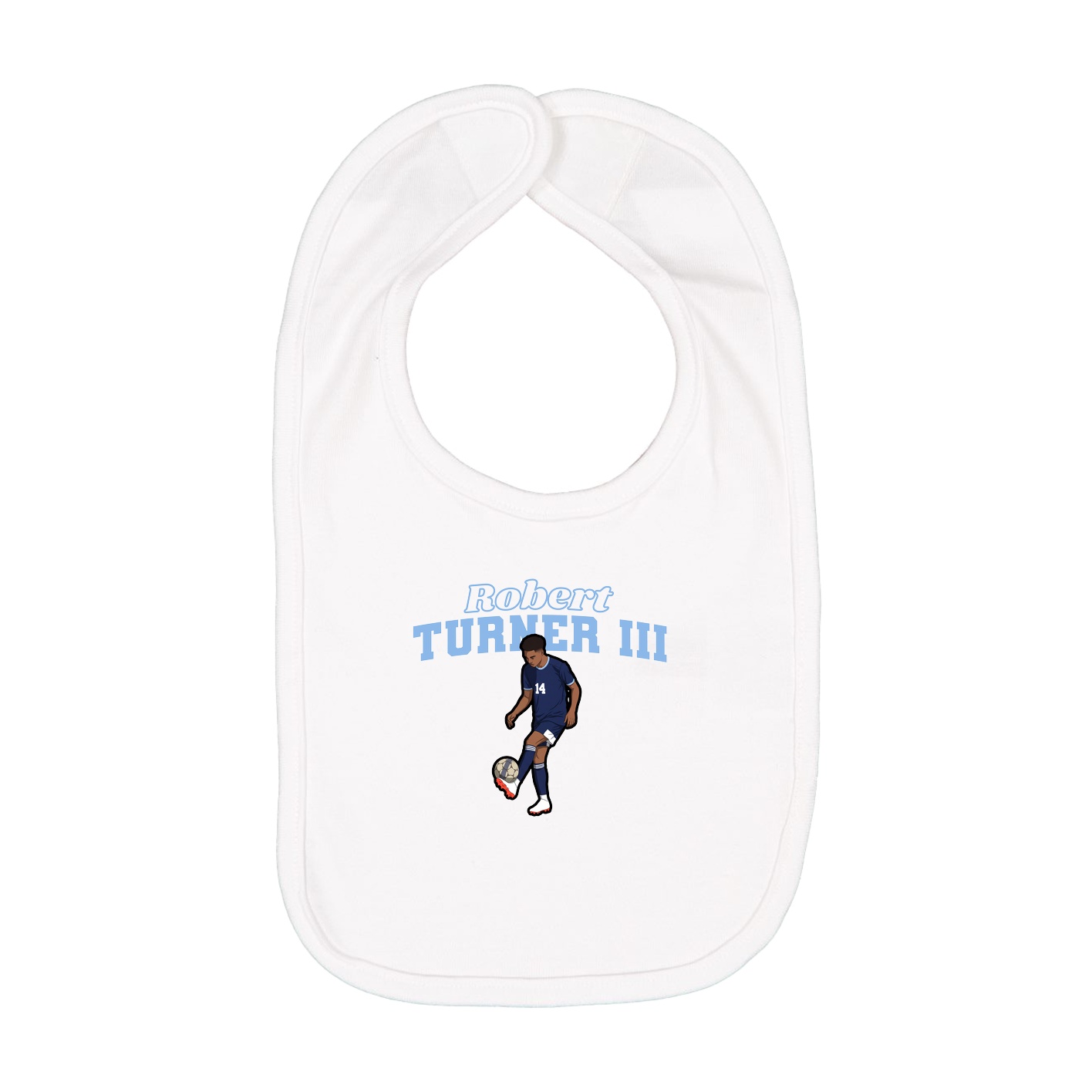 Infant Bib — Name Arch in White