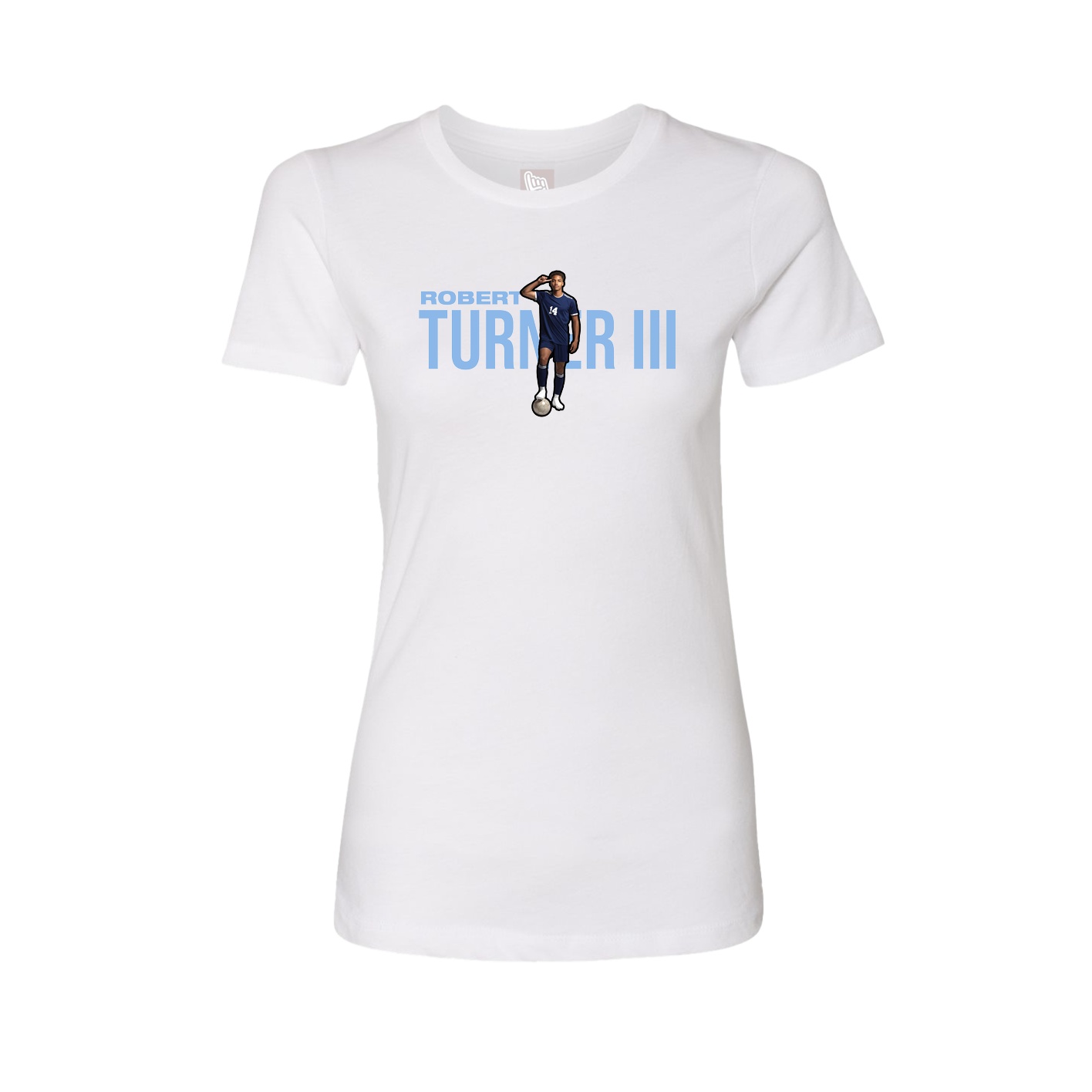 Fitted Women's Tee — Player Name in White
