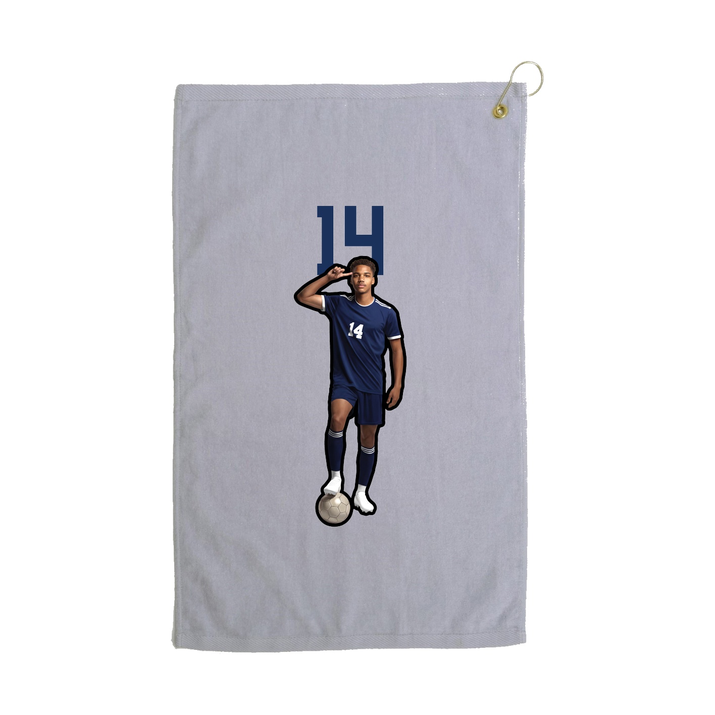 Golf Towel — Number Top in Grey