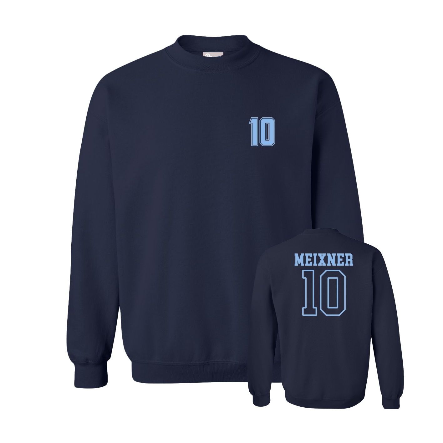 Fleece Crew — Chest Back in Navy