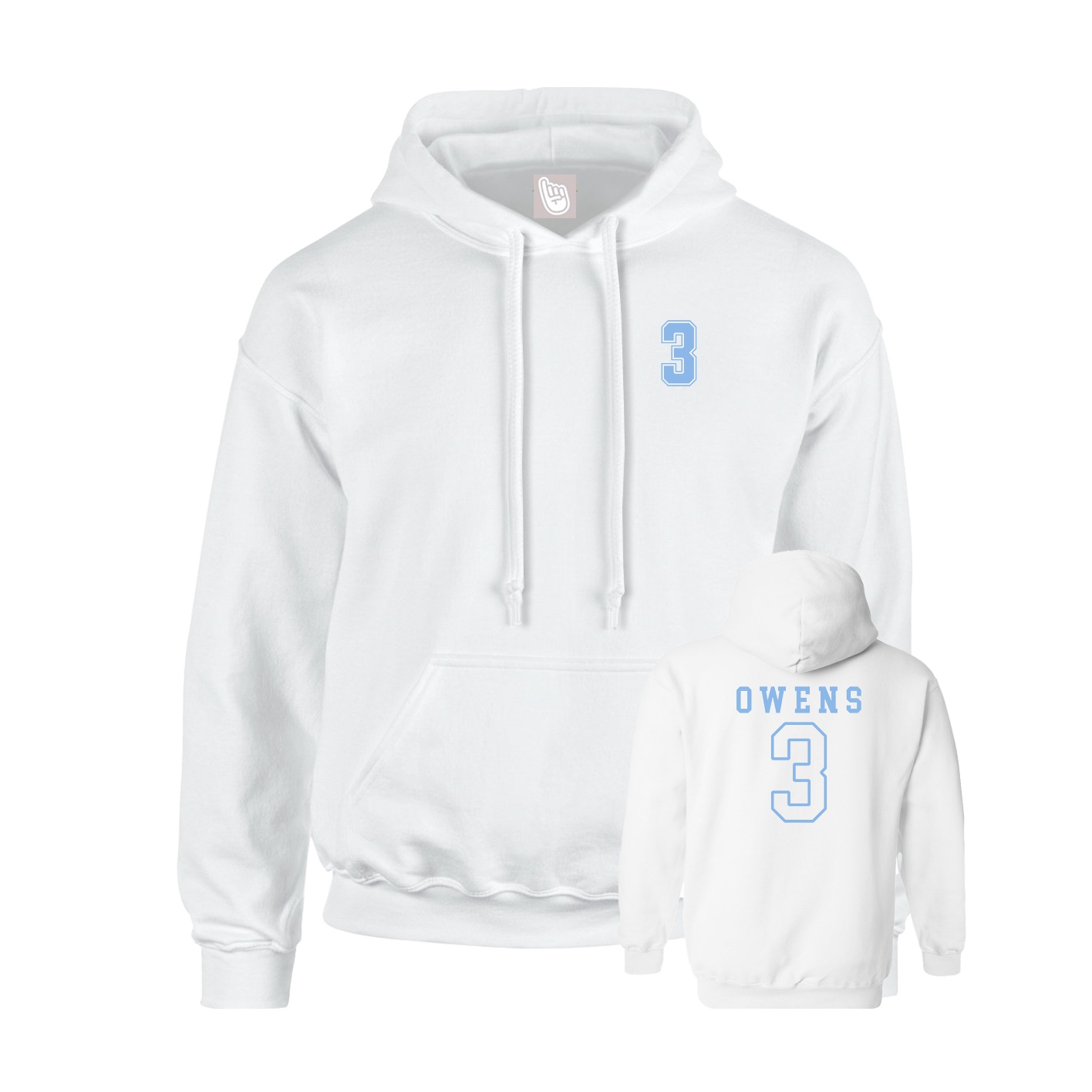 Youth Hoodie — Chest Back in White