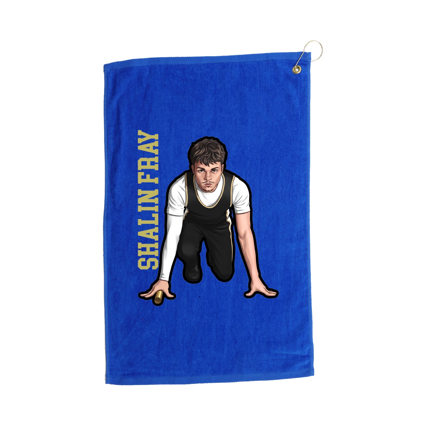 Golf Towel — Name Vertical in Royal