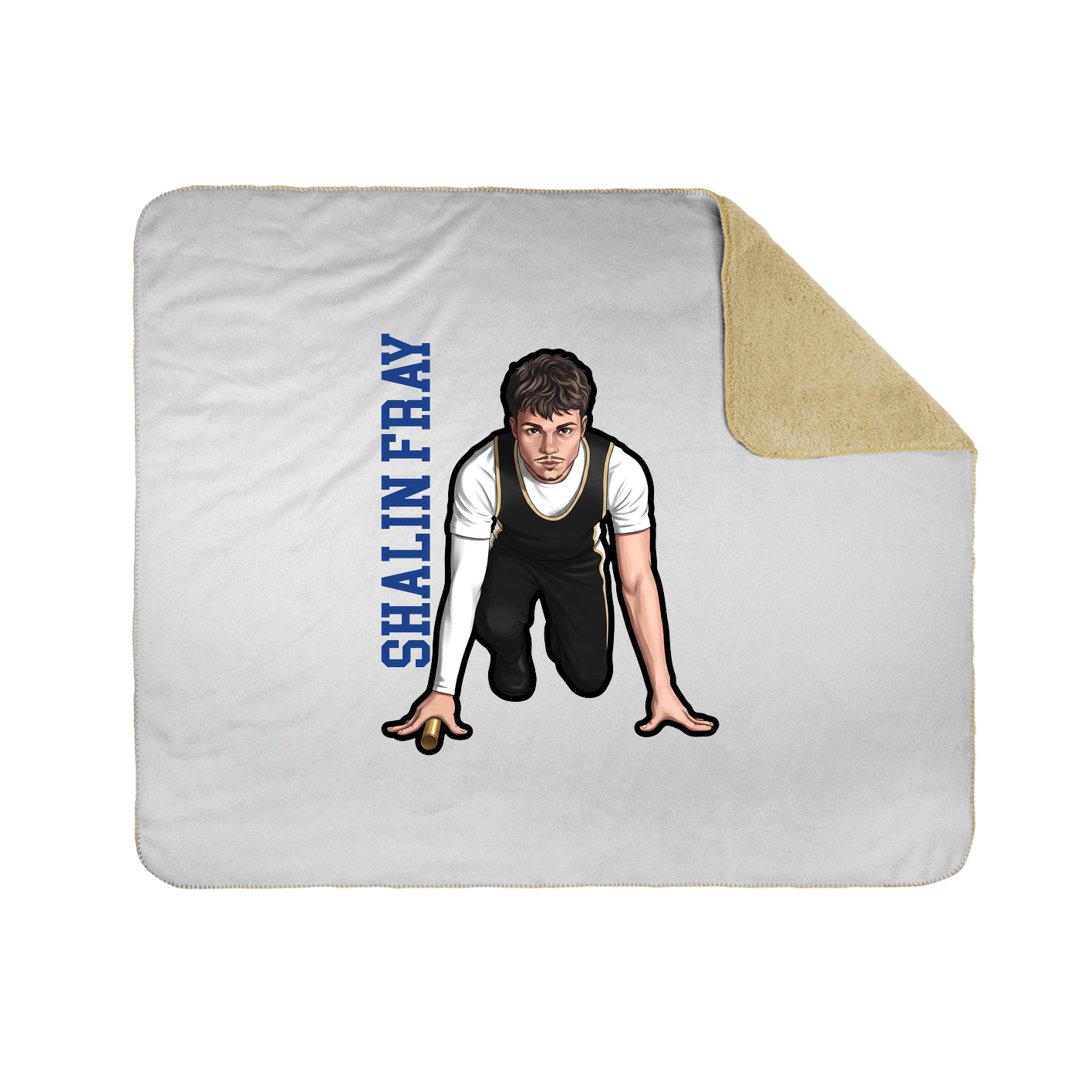 Throw Blanket — Name Vertical in White