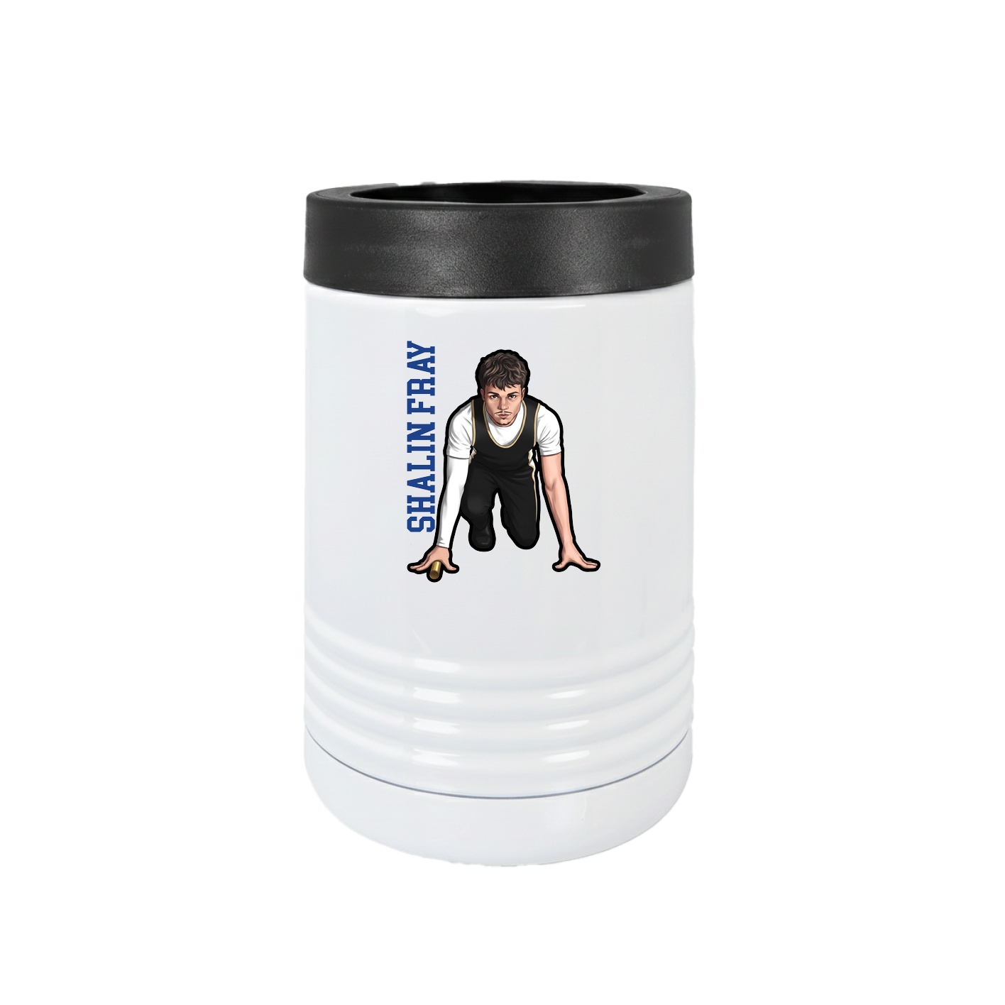 Beverage Holder — Name Vertical in White
