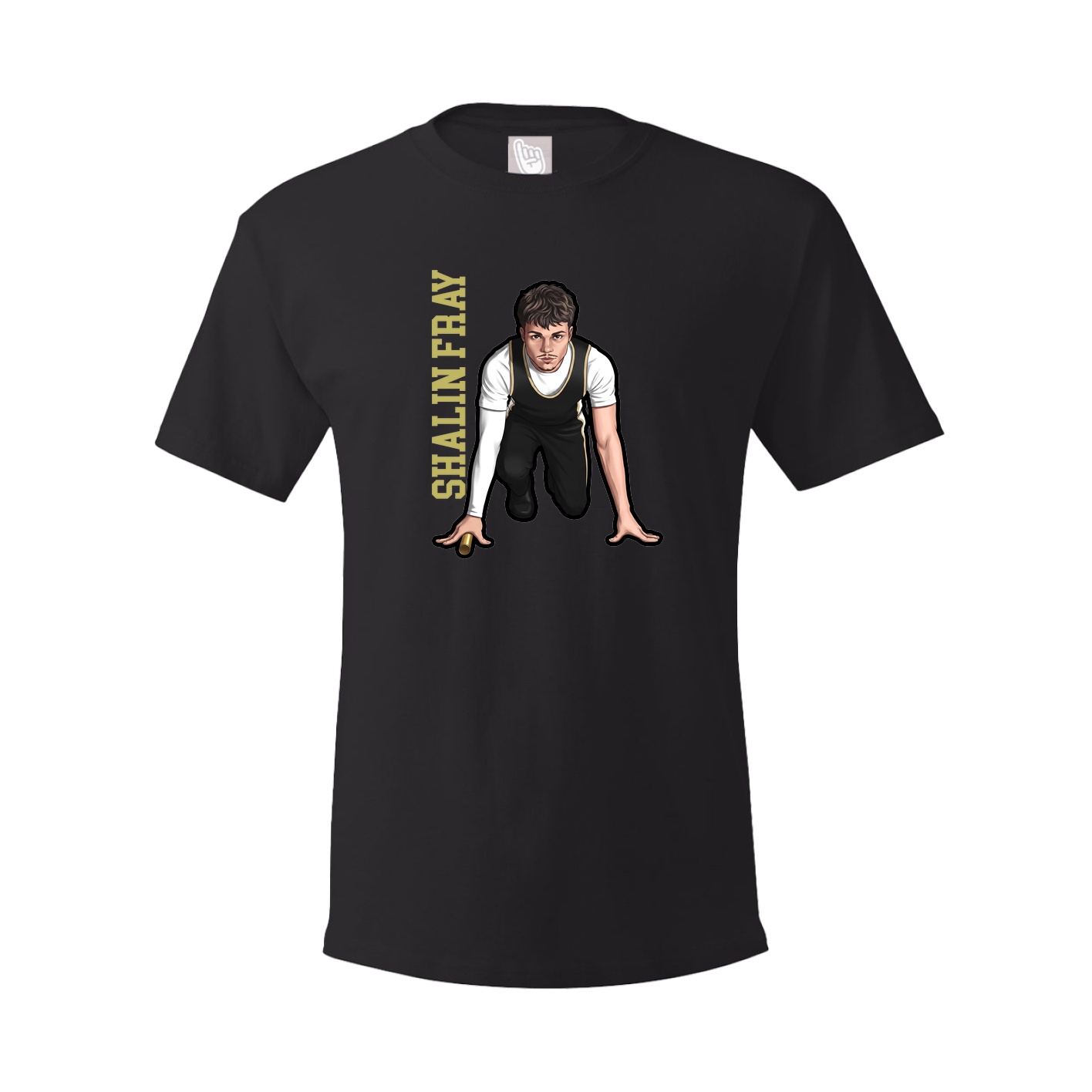 Youth Tee — Name Vertical in Black