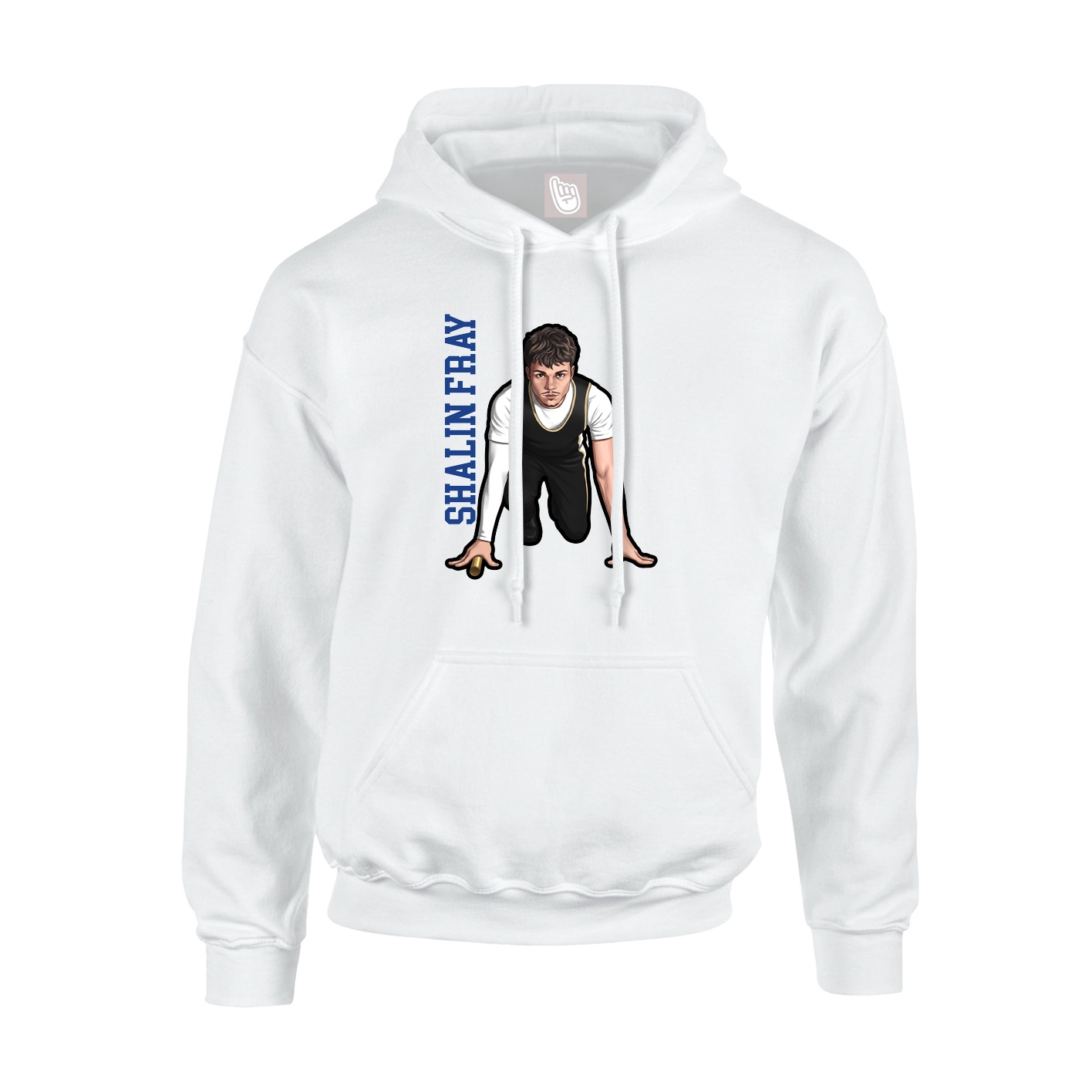 Hoodie — Name Vertical in White