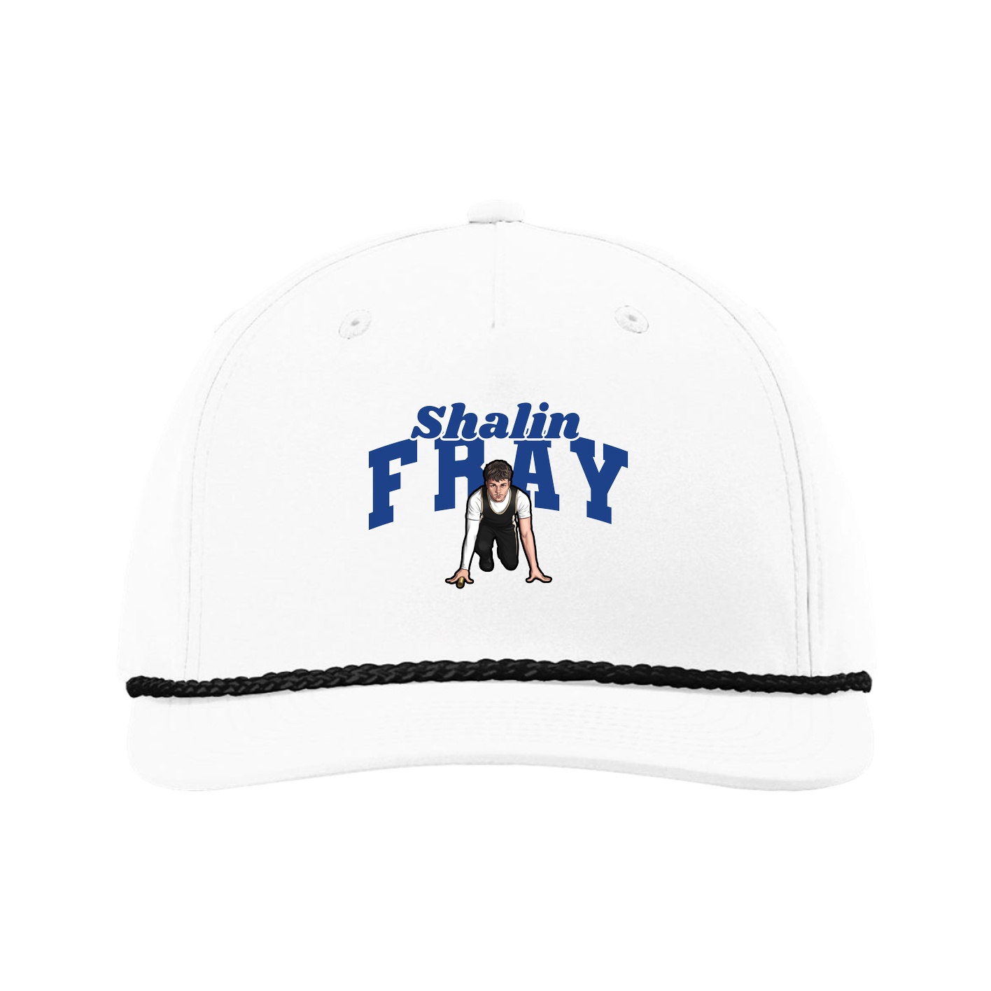 Five-Panel Classic Rope Cap — Signature Arch in White