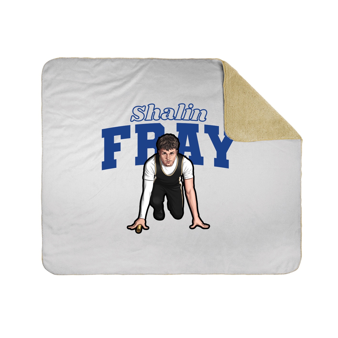 Throw Blanket — Name Arch in White