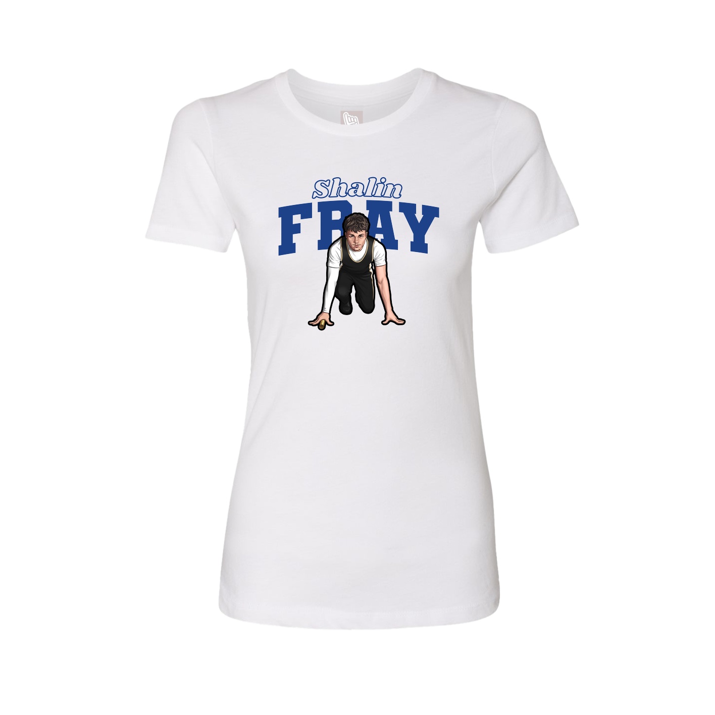 Womens Tee — Name Arch in White