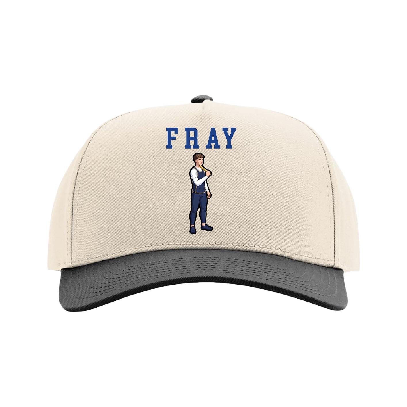 Full Fabric Five-Panel Champ Cap — Shirsey in Cream/Black