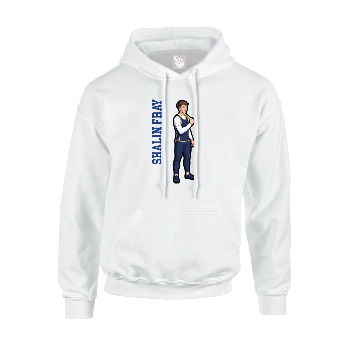 Youth Hoodie — Name Vertical in White