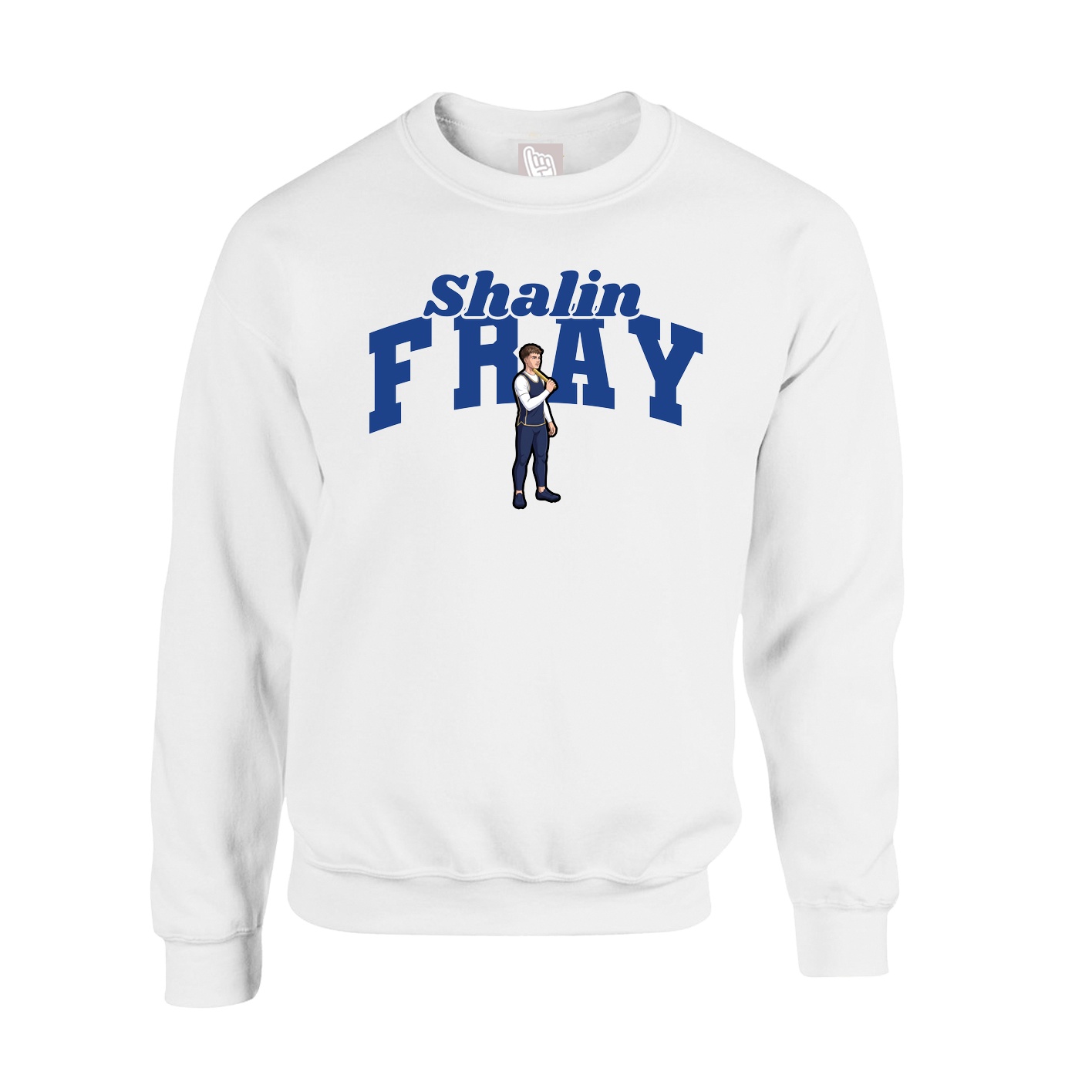 Fleece Crew — Signature Arch in White